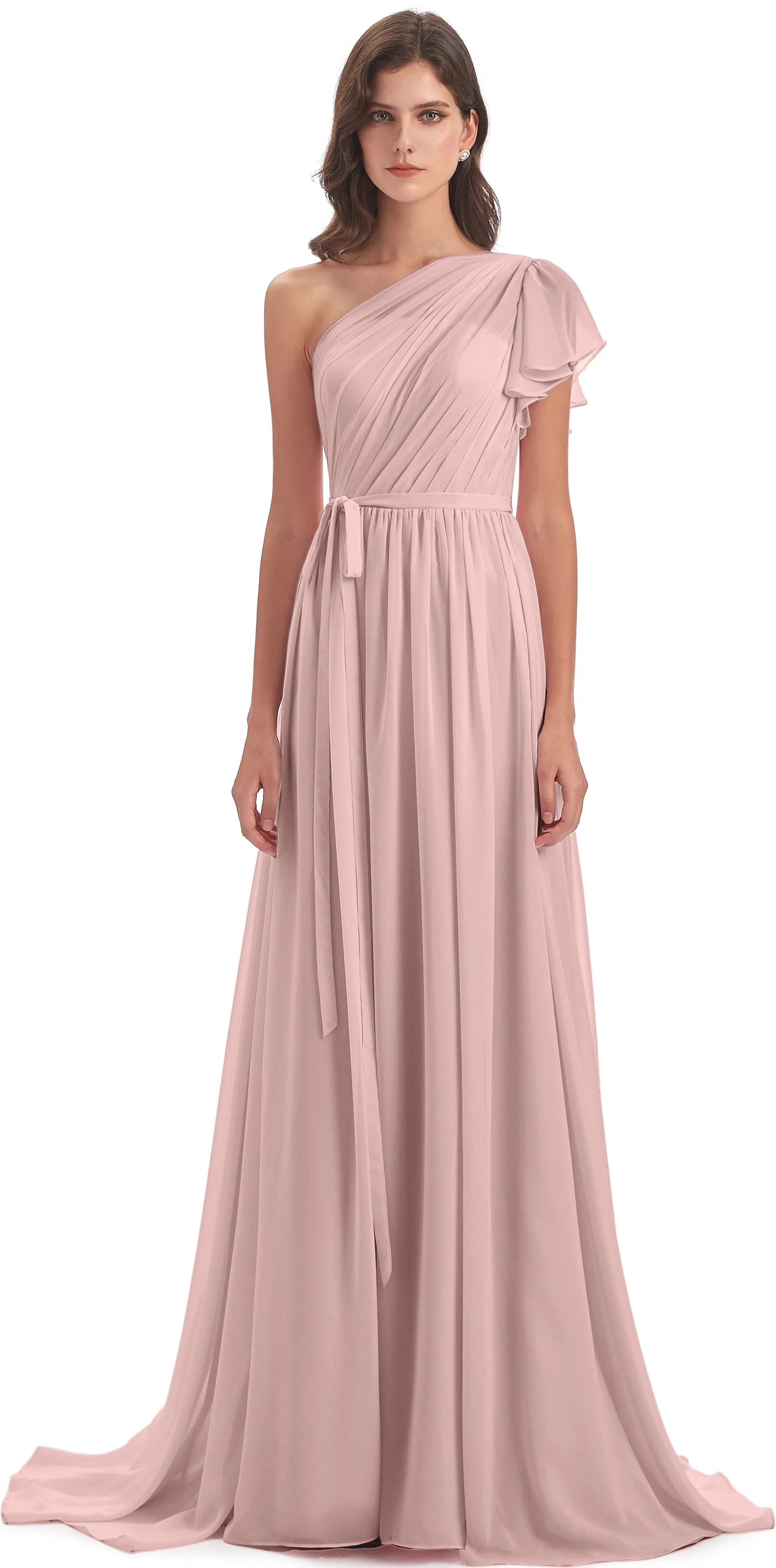 Gemma Vintage Sweep-Brush Train Long Mother of the Bride Dresses