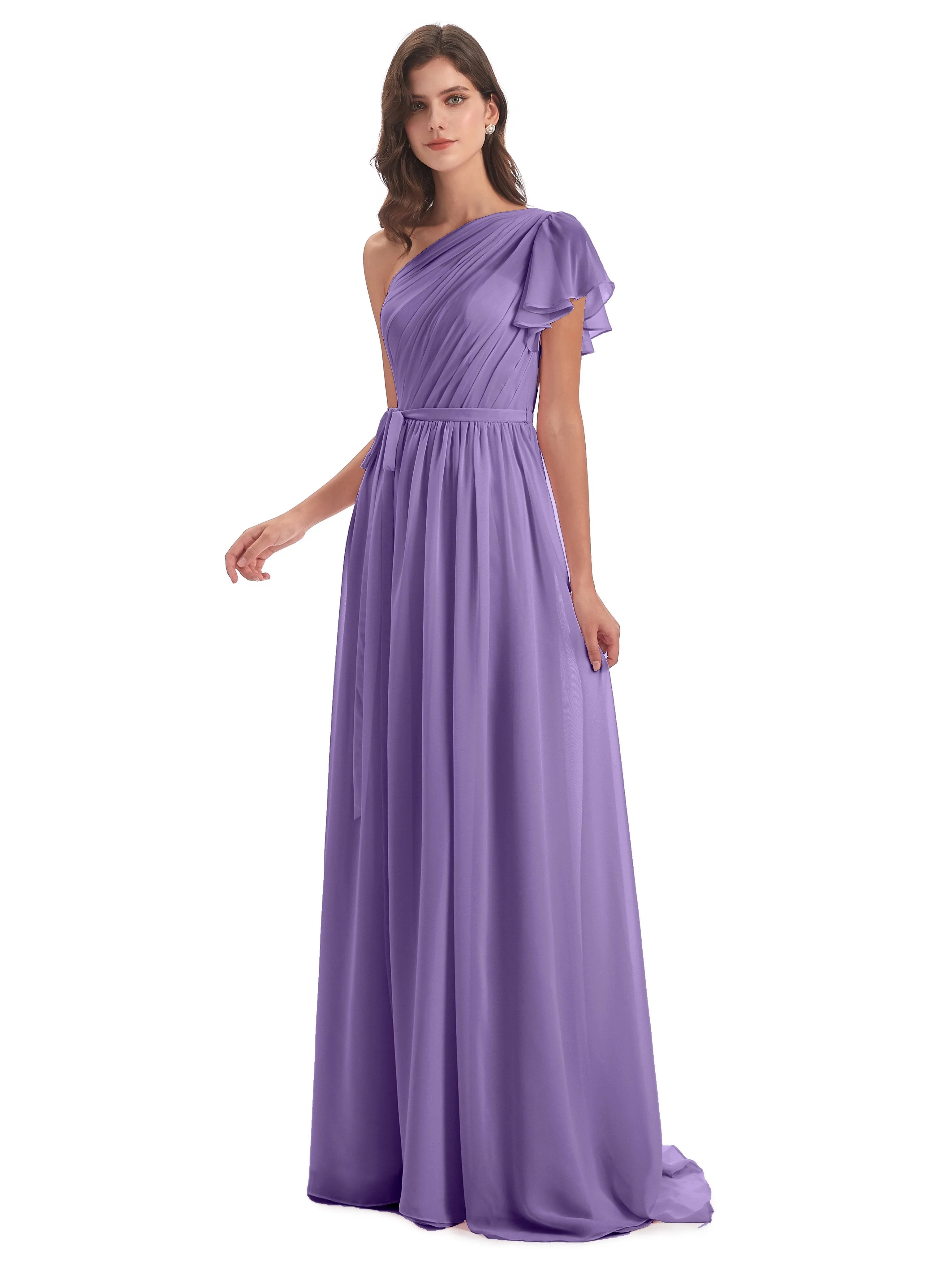 Gemma Vintage Sweep-Brush Train Long Mother of the Bride Dresses