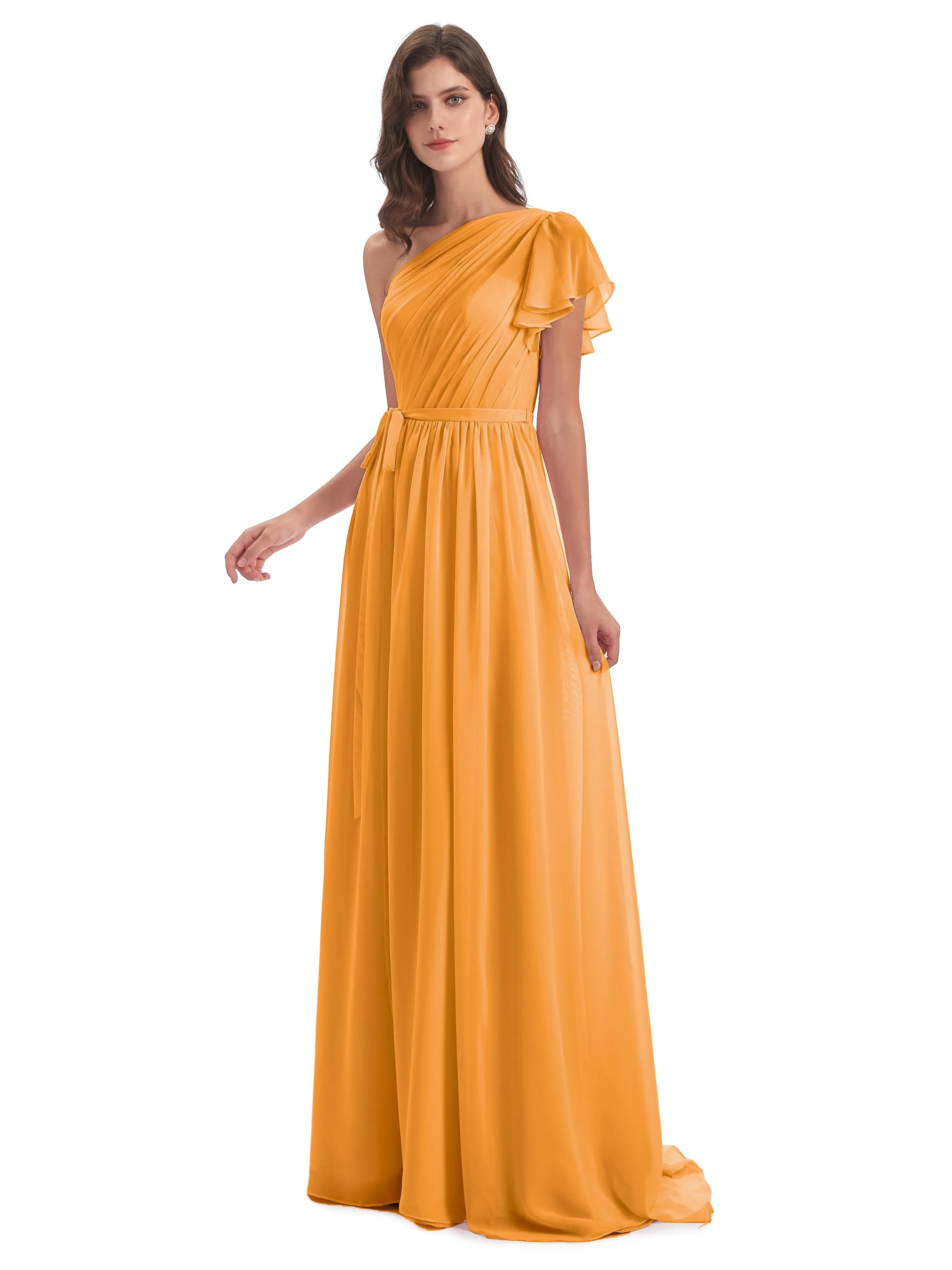 Gemma Vintage Sweep-Brush Train Long Mother of the Bride Dresses