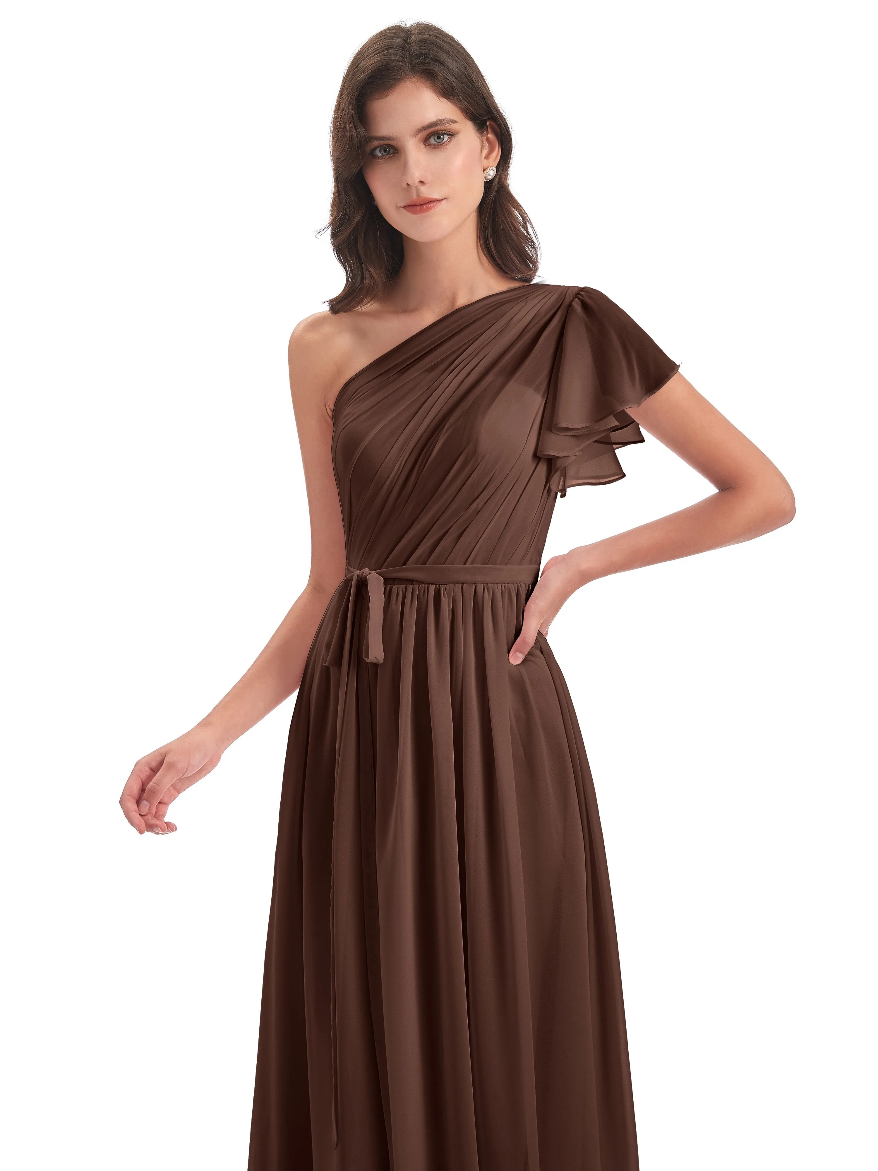 Gemma Vintage Sweep-Brush Train Long Mother of the Bride Dresses