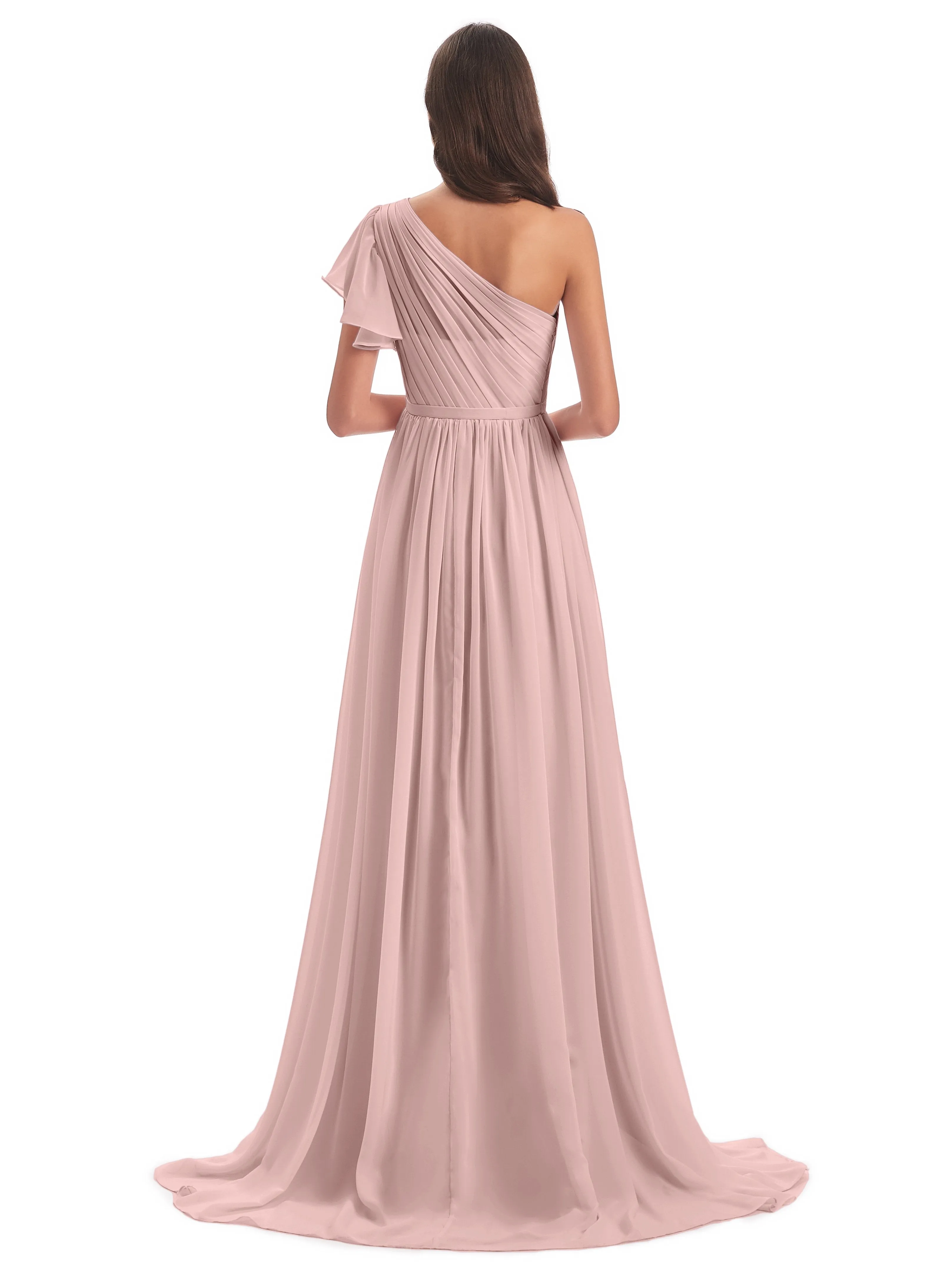 Gemma Vintage Sweep-Brush Train Long Mother of the Bride Dresses