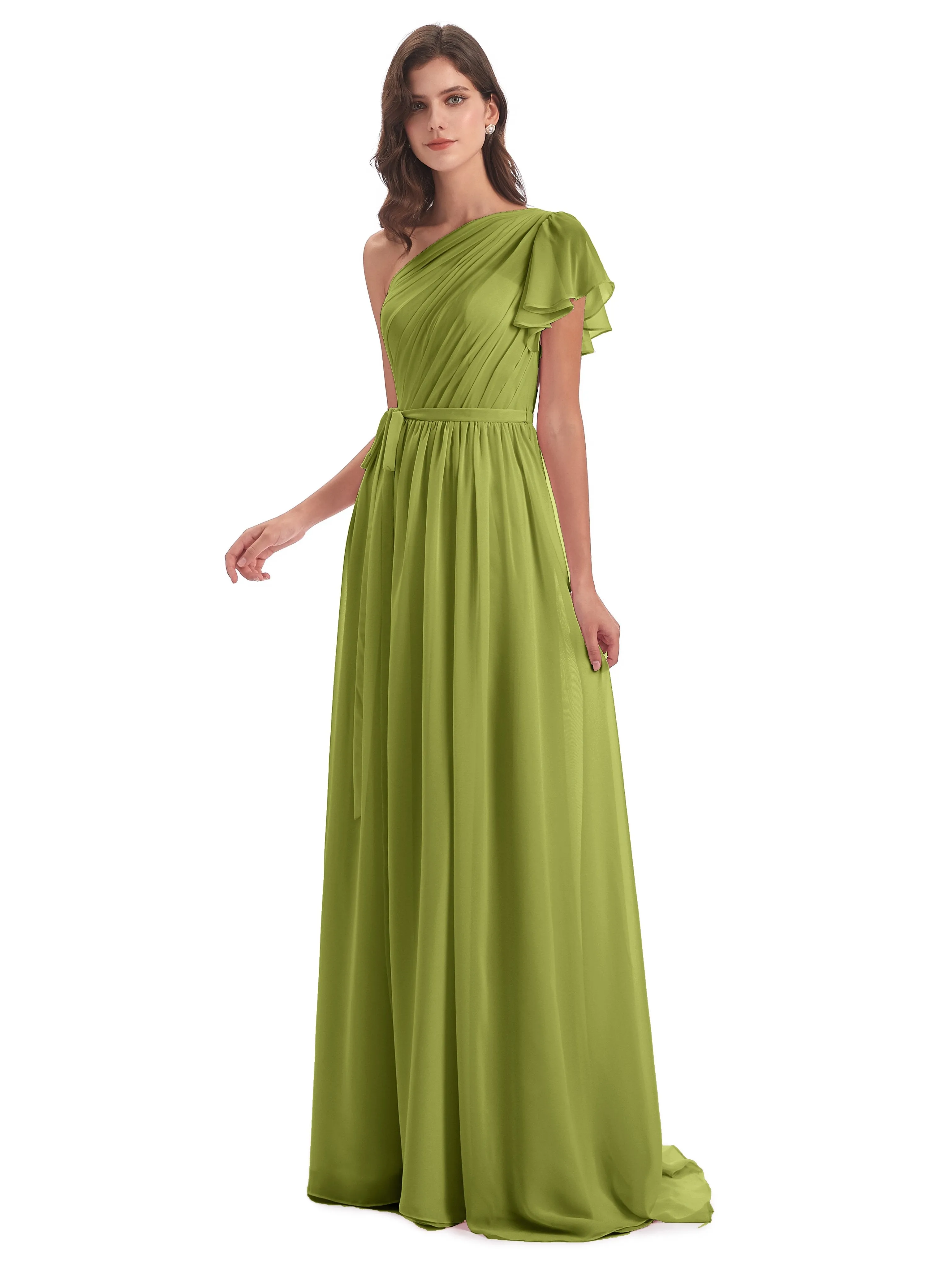 Gemma Vintage Sweep-Brush Train Long Mother of the Bride Dresses