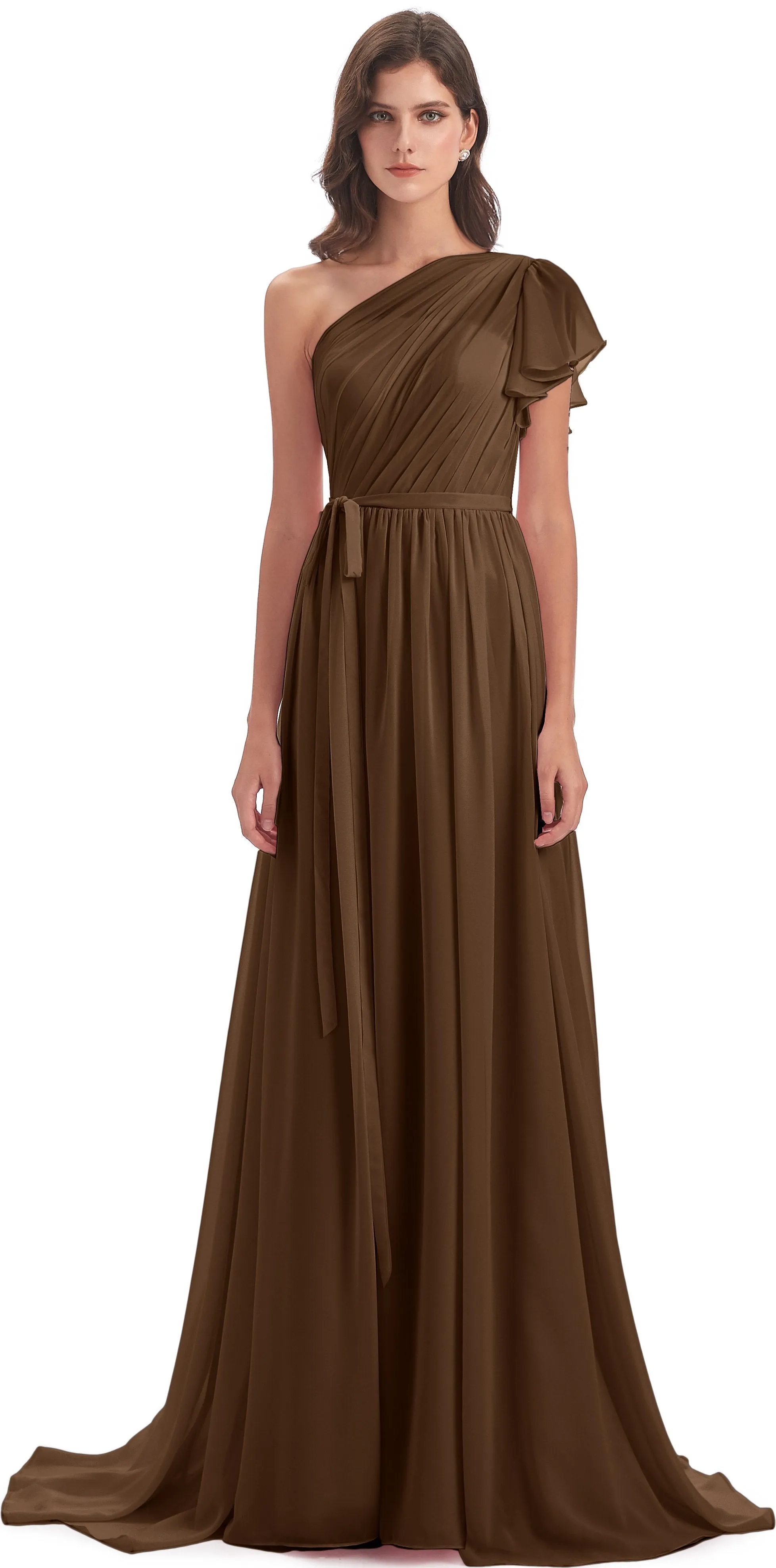 Gemma Vintage Sweep-Brush Train Long Mother of the Bride Dresses