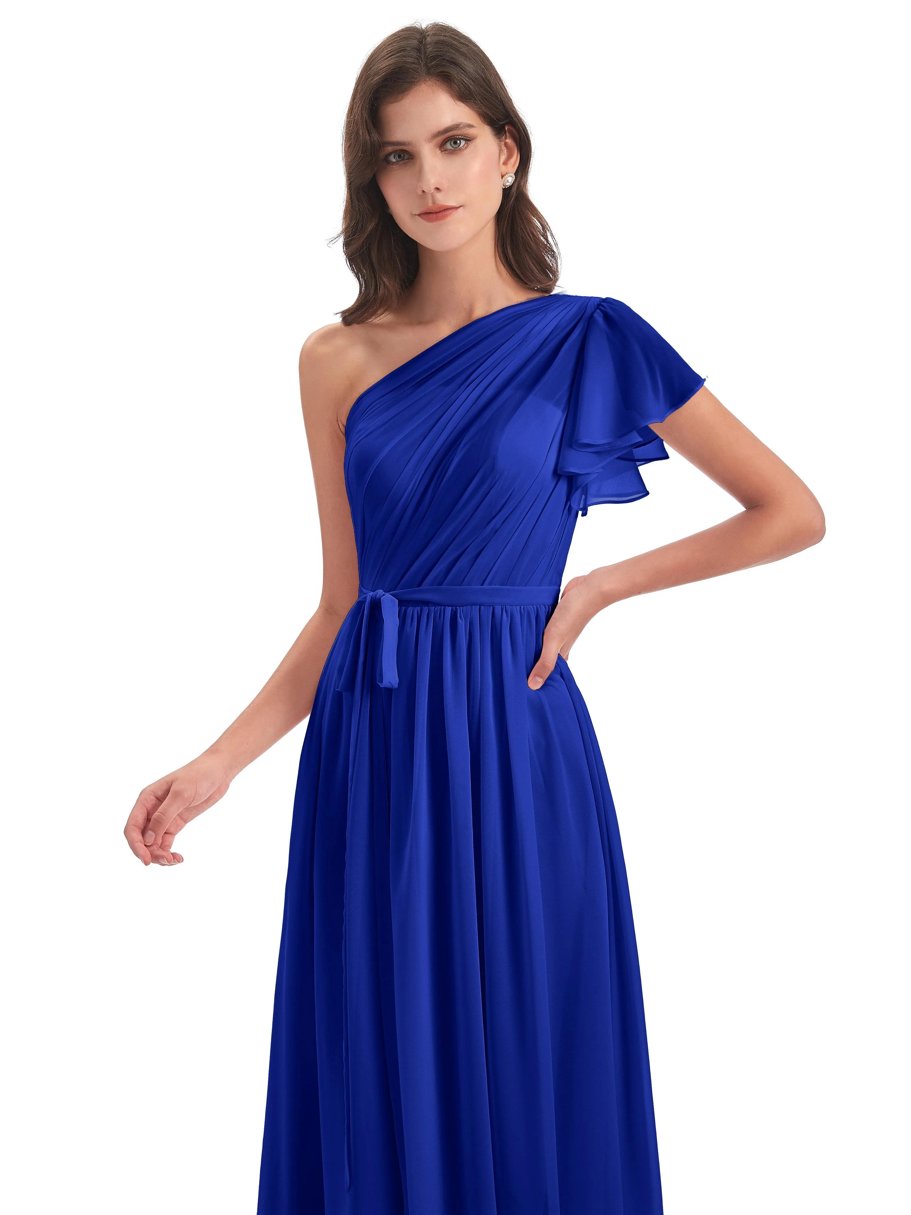 Gemma Vintage Sweep-Brush Train Long Mother of the Bride Dresses