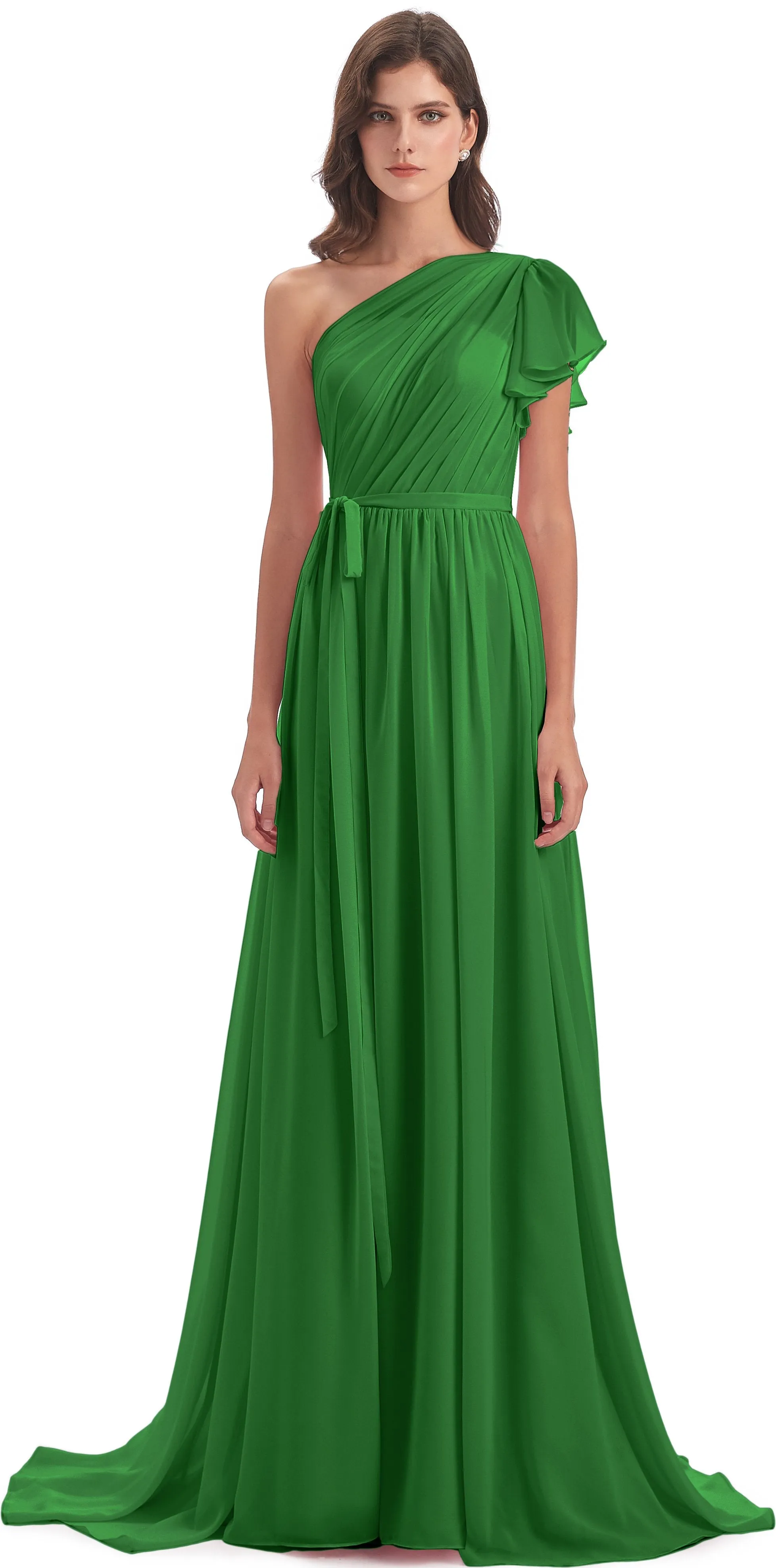 Gemma Vintage Sweep-Brush Train Long Mother of the Bride Dresses