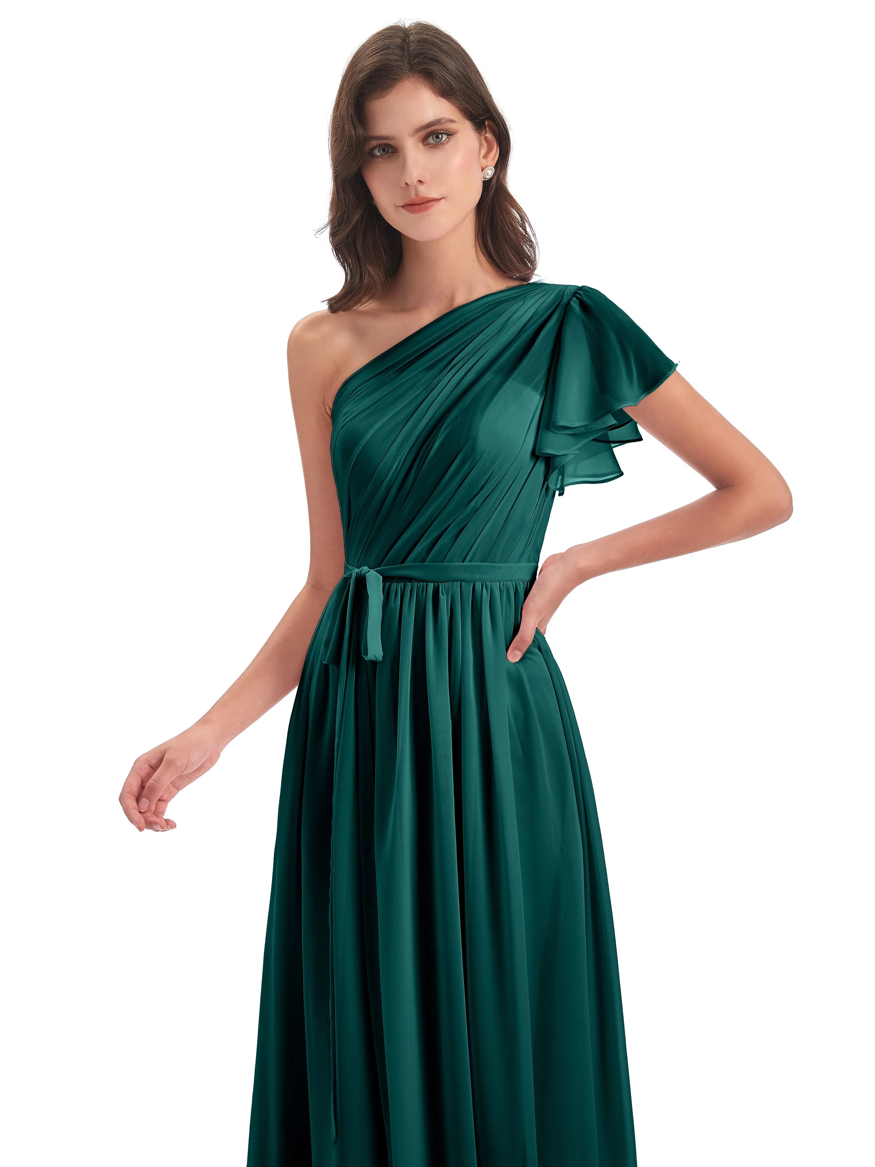 Gemma Vintage Sweep-Brush Train Long Mother of the Bride Dresses