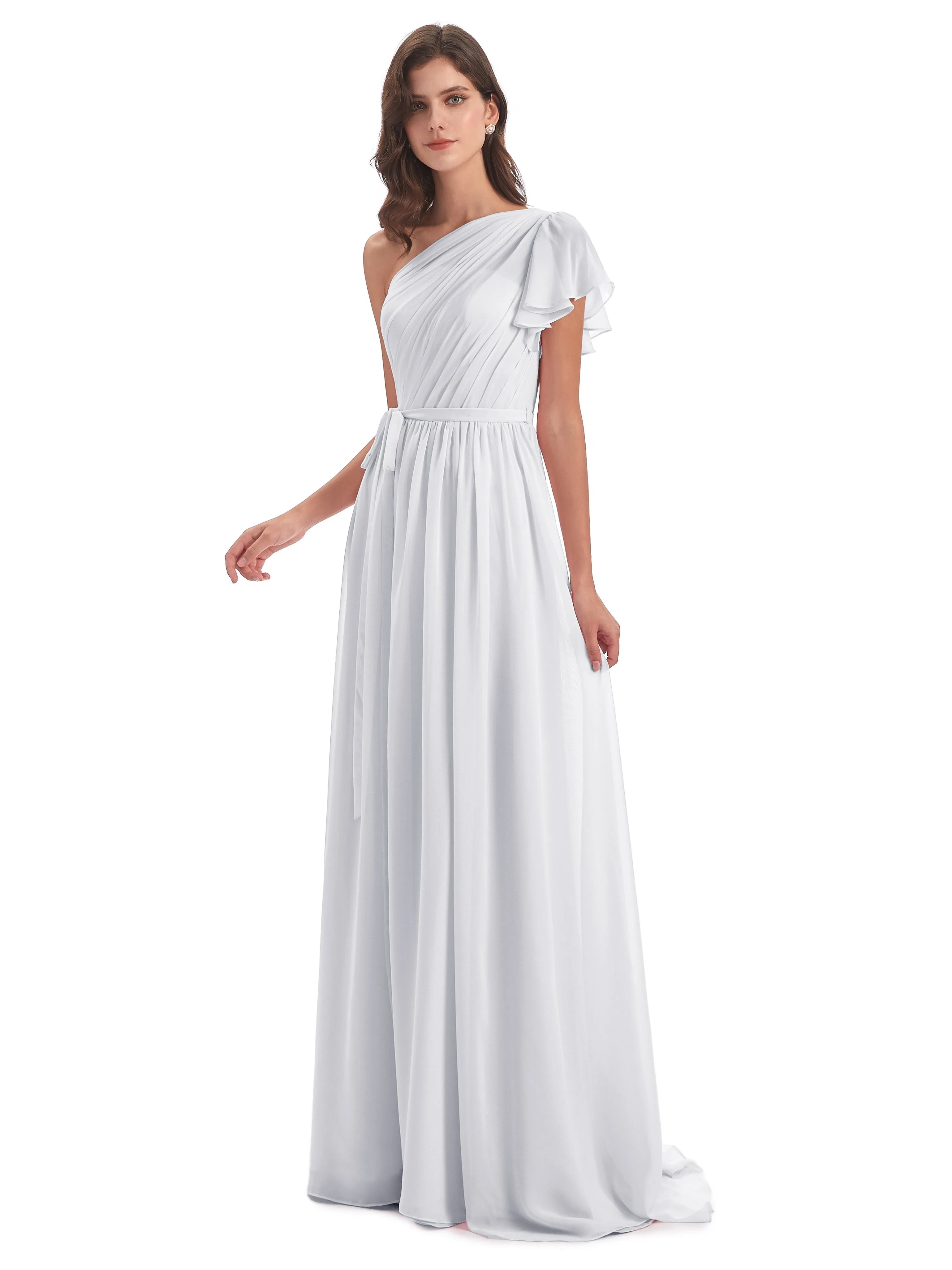 Gemma Vintage Sweep-Brush Train Long Mother of the Bride Dresses