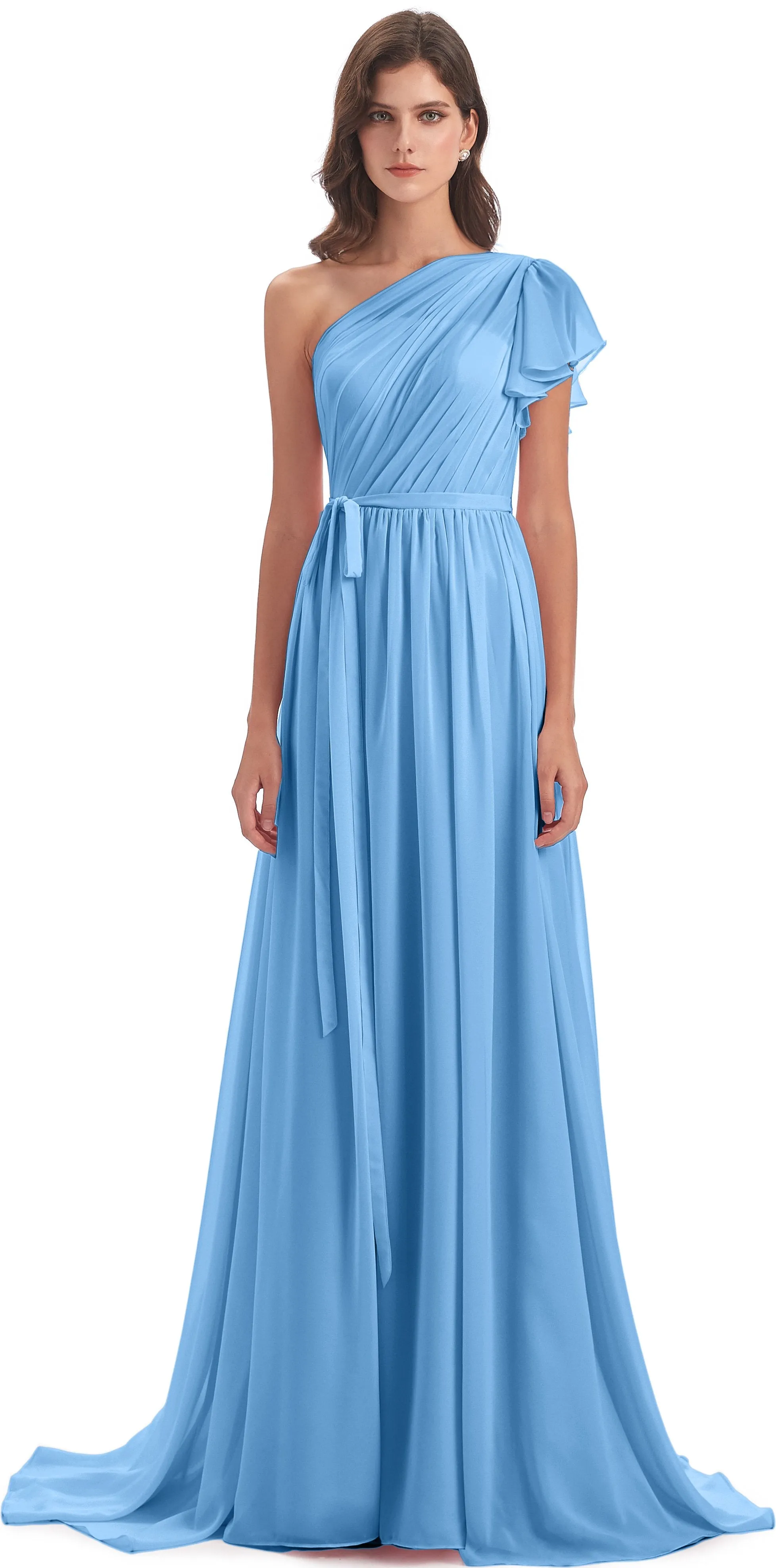 Gemma Vintage Sweep-Brush Train Long Mother of the Bride Dresses