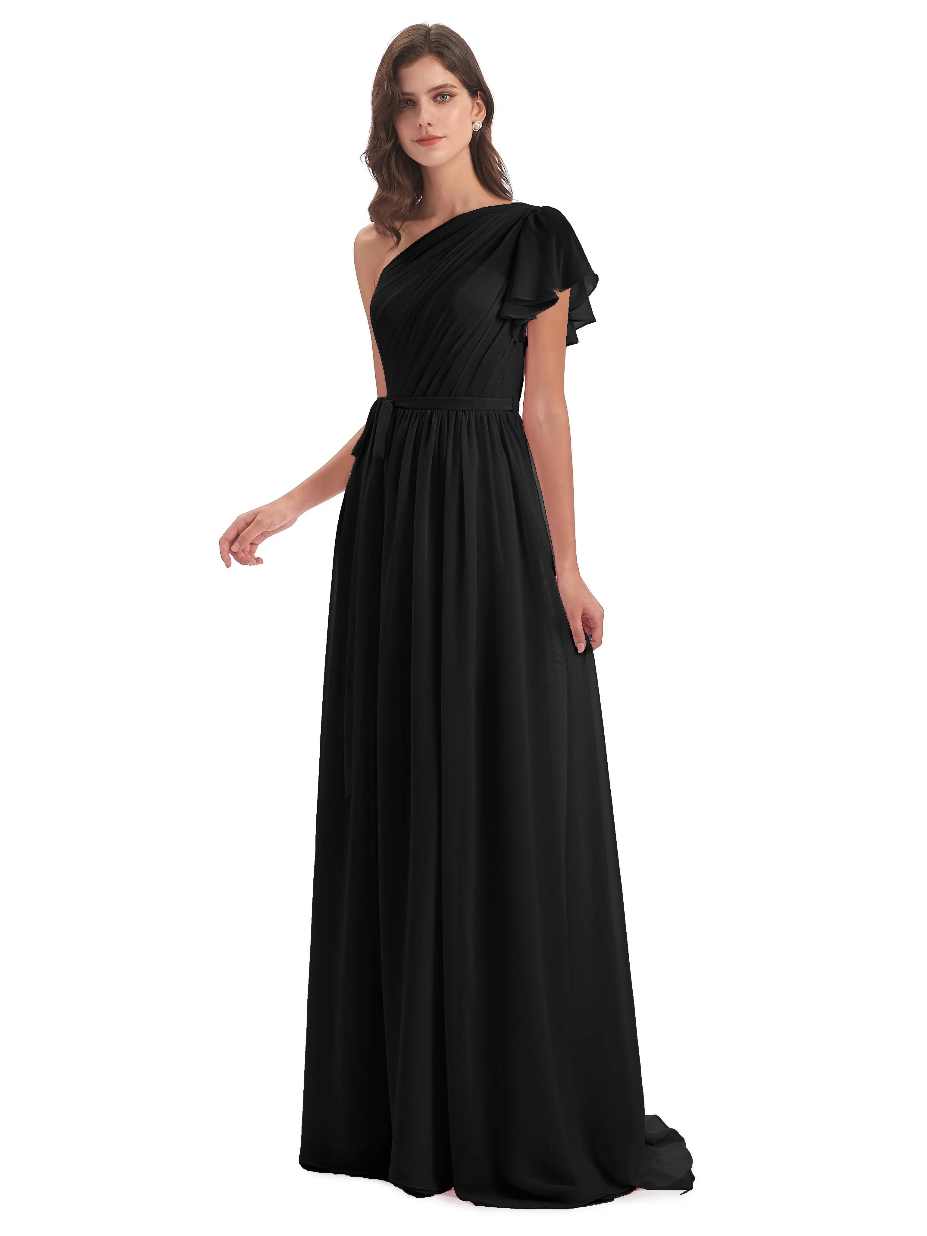 Gemma Vintage Sweep-Brush Train Long Mother of the Bride Dresses
