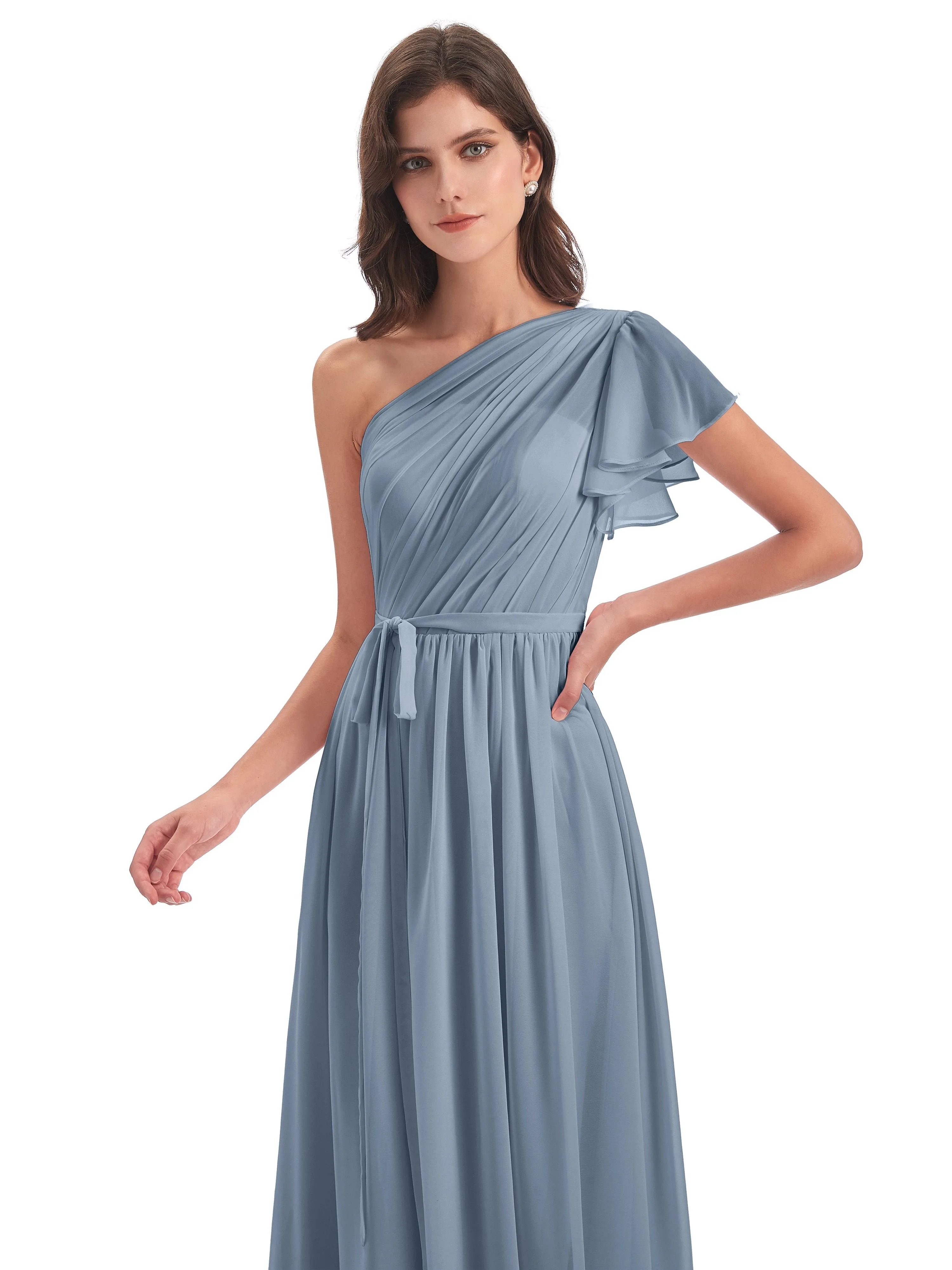 Gemma Vintage Sweep-Brush Train Long Mother of the Bride Dresses