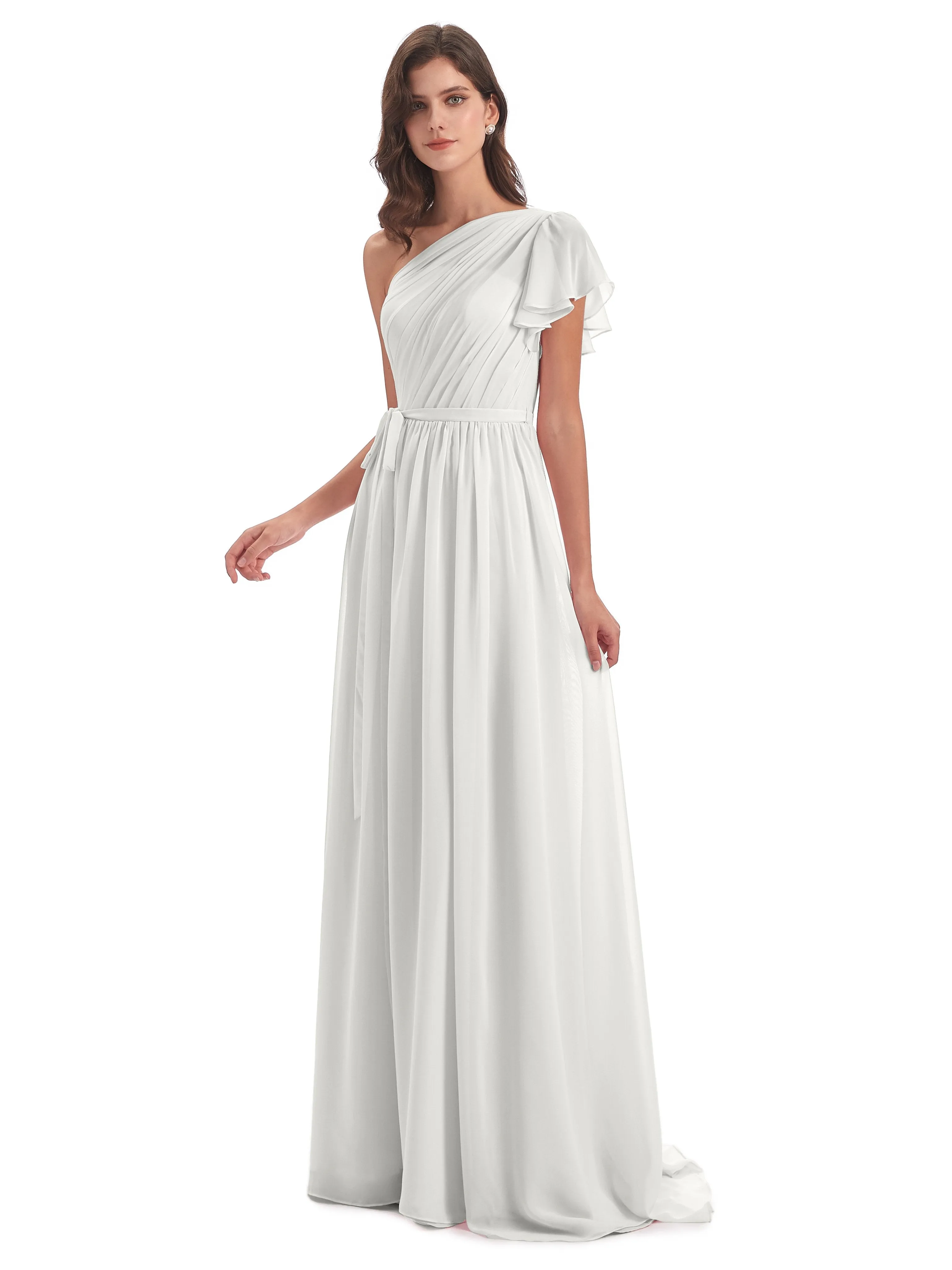 Gemma Vintage Sweep-Brush Train Long Mother of the Bride Dresses