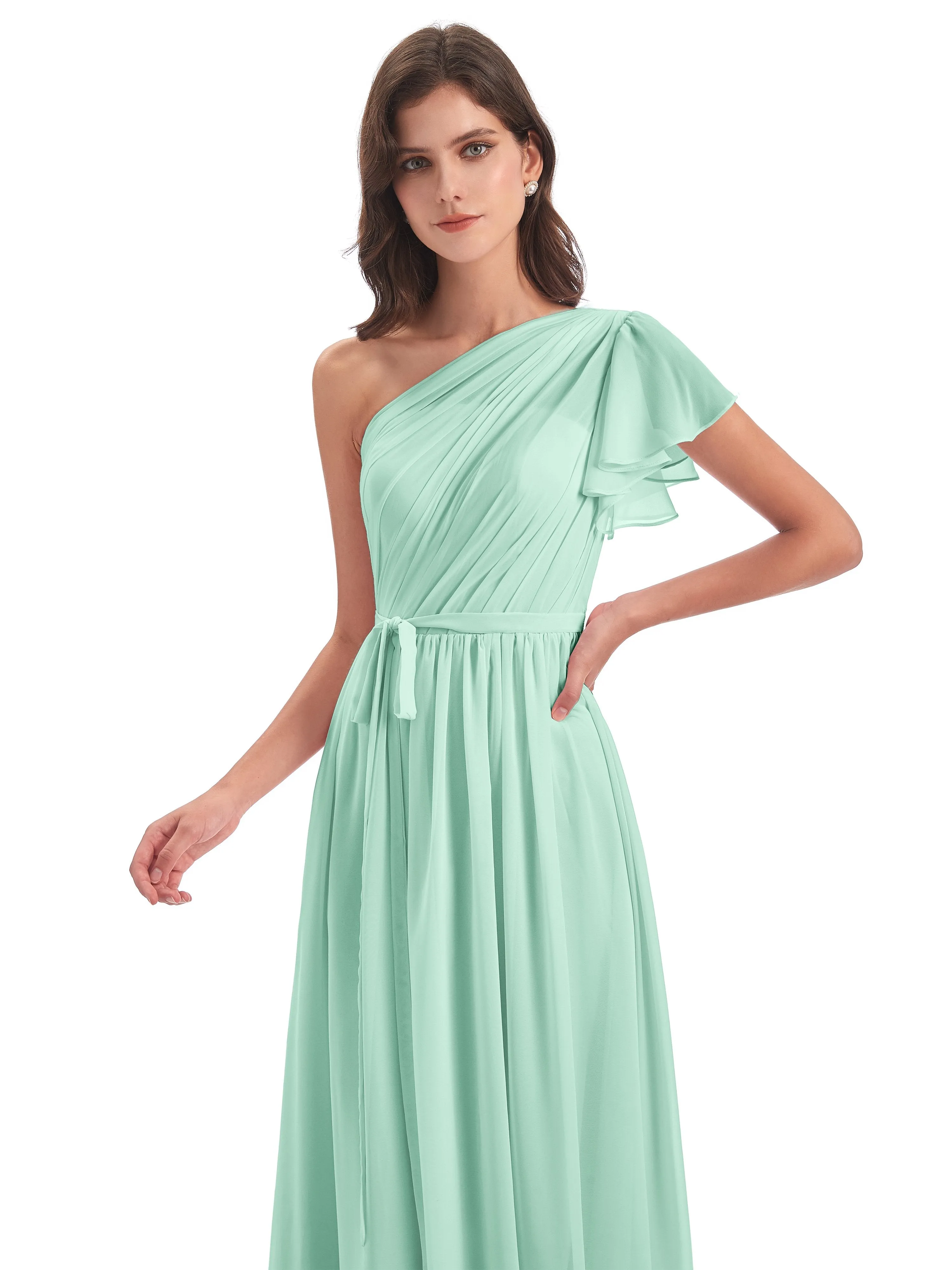 Gemma Vintage Sweep-Brush Train Long Mother of the Bride Dresses