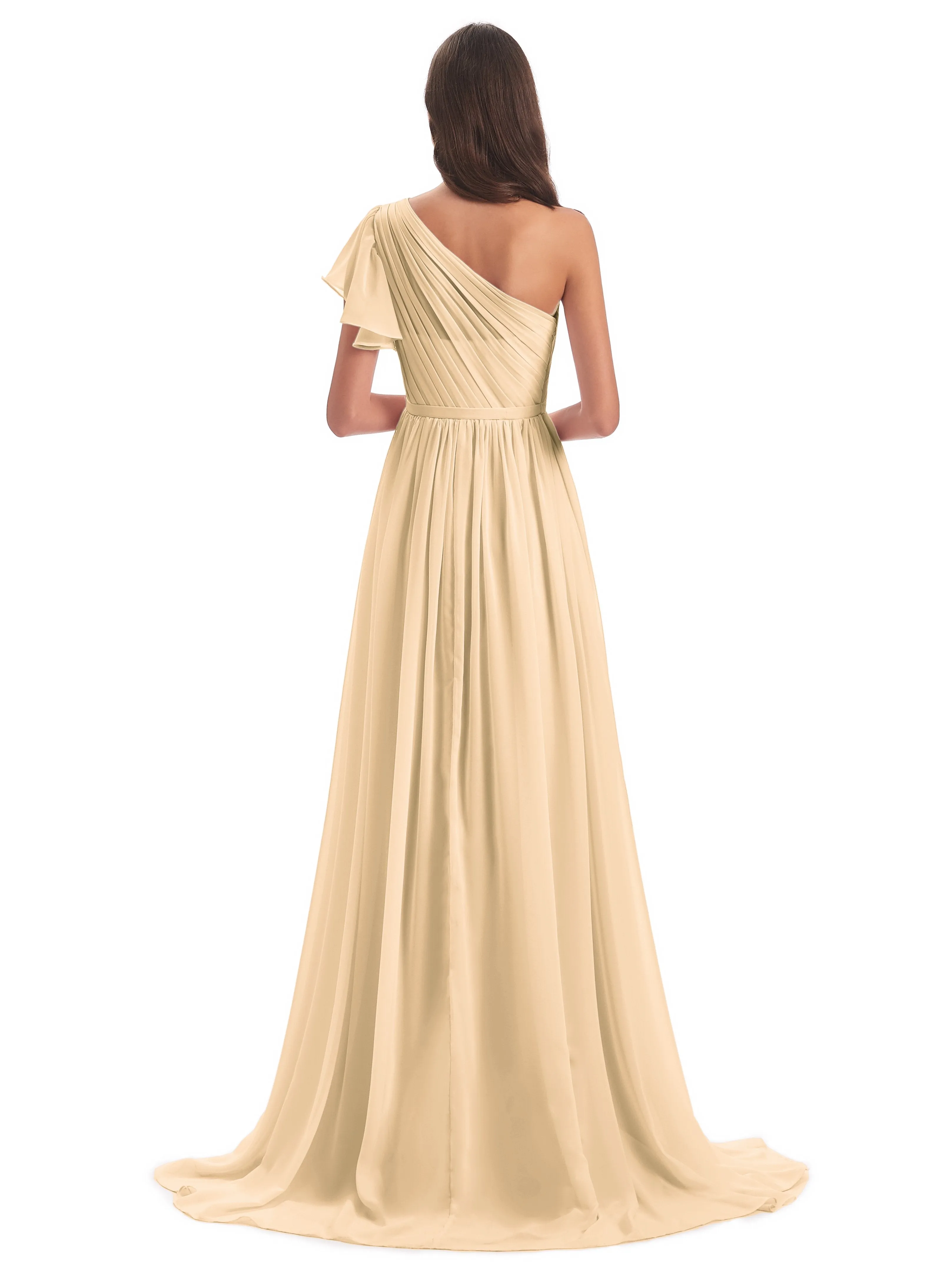 Gemma Vintage Sweep-Brush Train Long Mother of the Bride Dresses