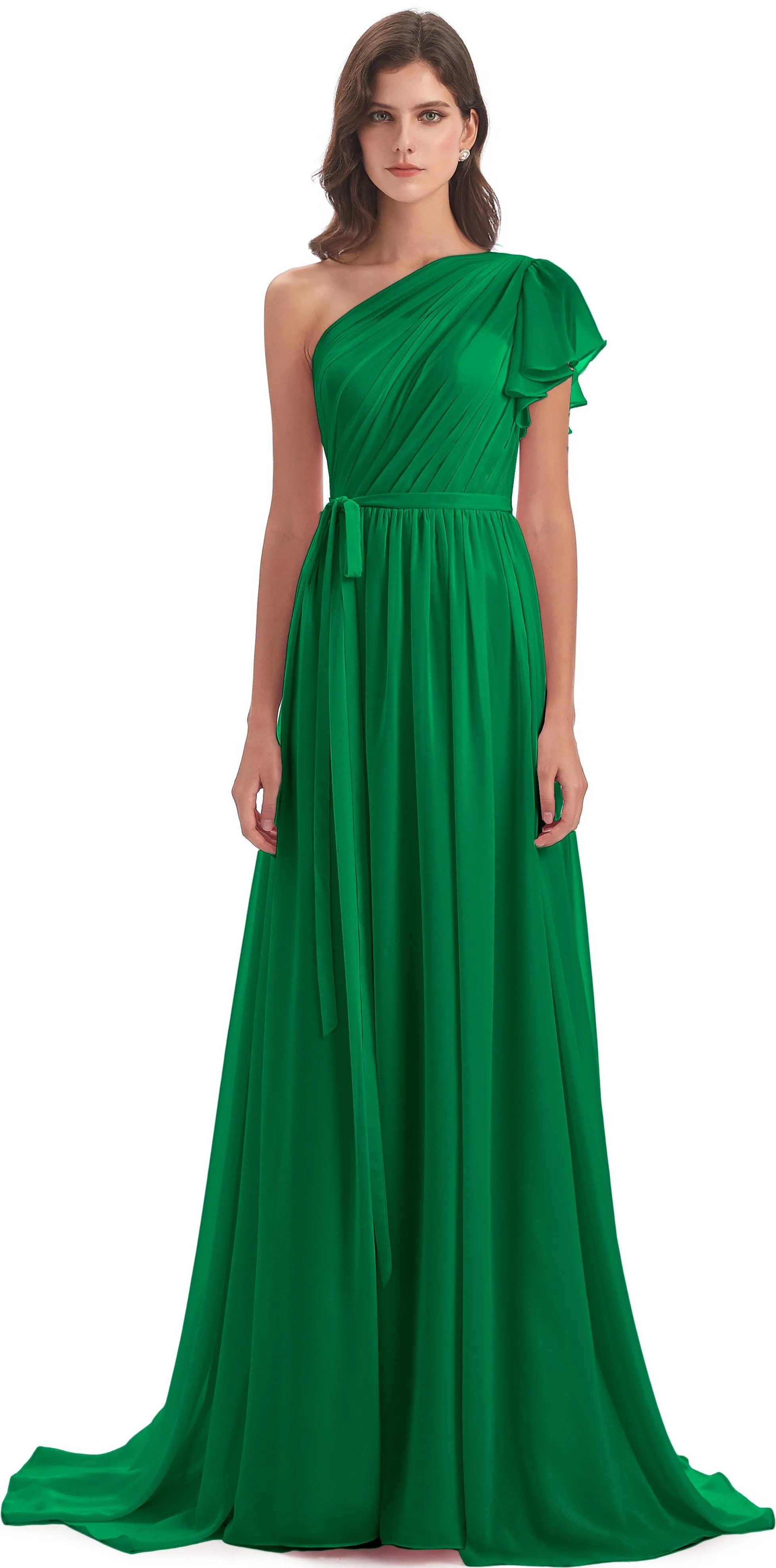 Gemma Vintage Sweep-Brush Train Long Mother of the Bride Dresses