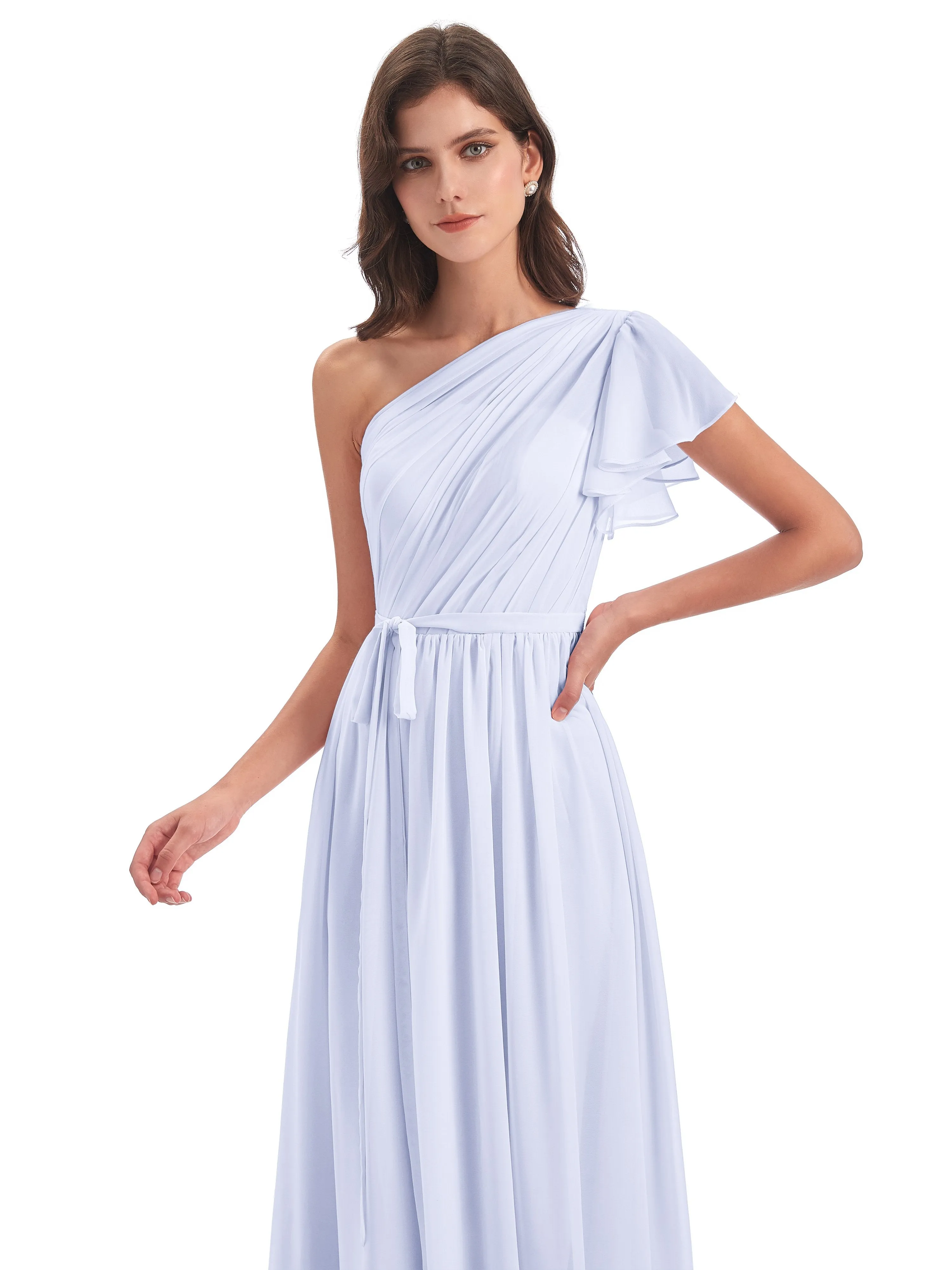 Gemma Vintage Sweep-Brush Train Long Mother of the Bride Dresses