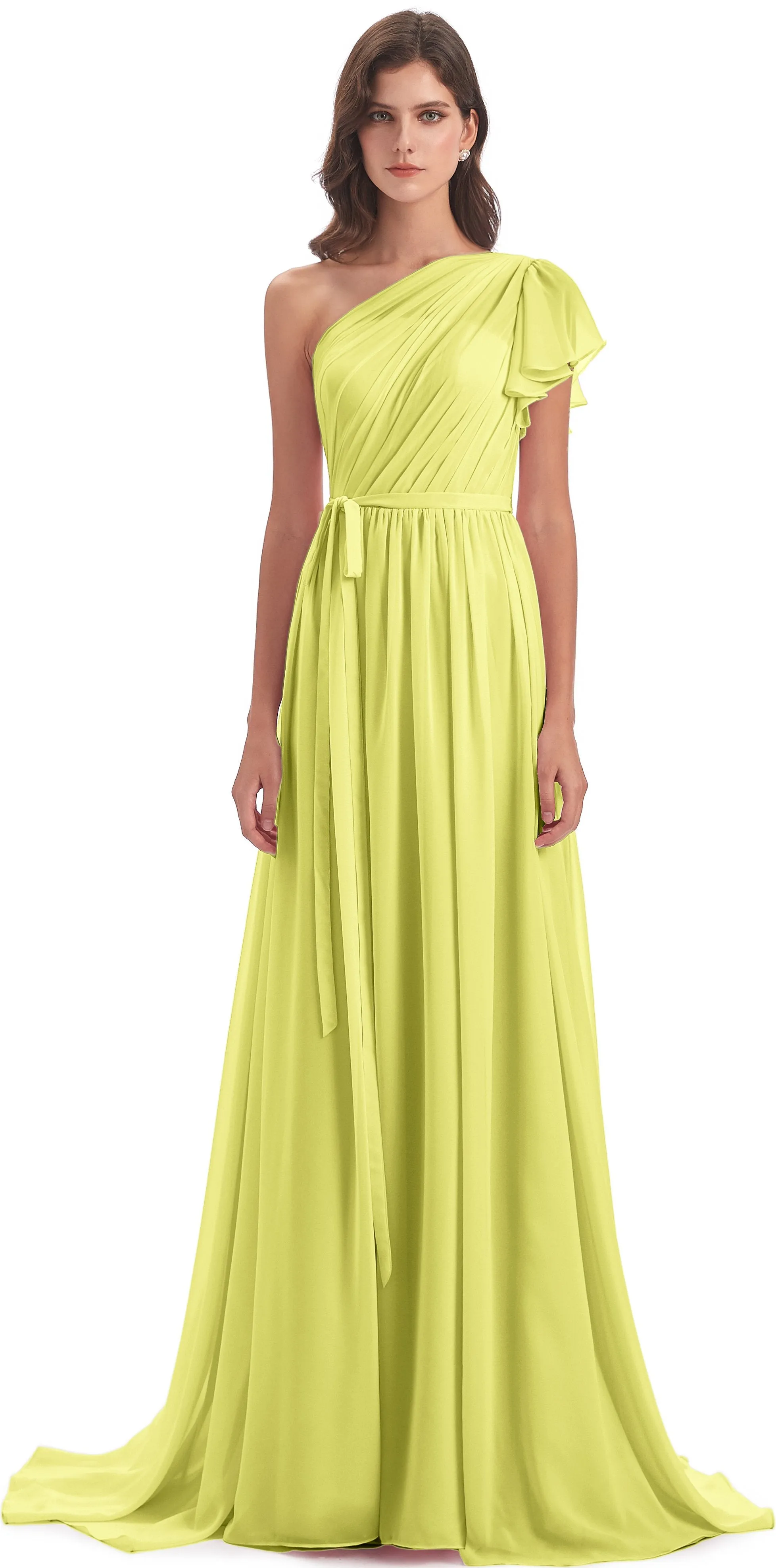 Gemma Vintage Sweep-Brush Train Long Mother of the Bride Dresses