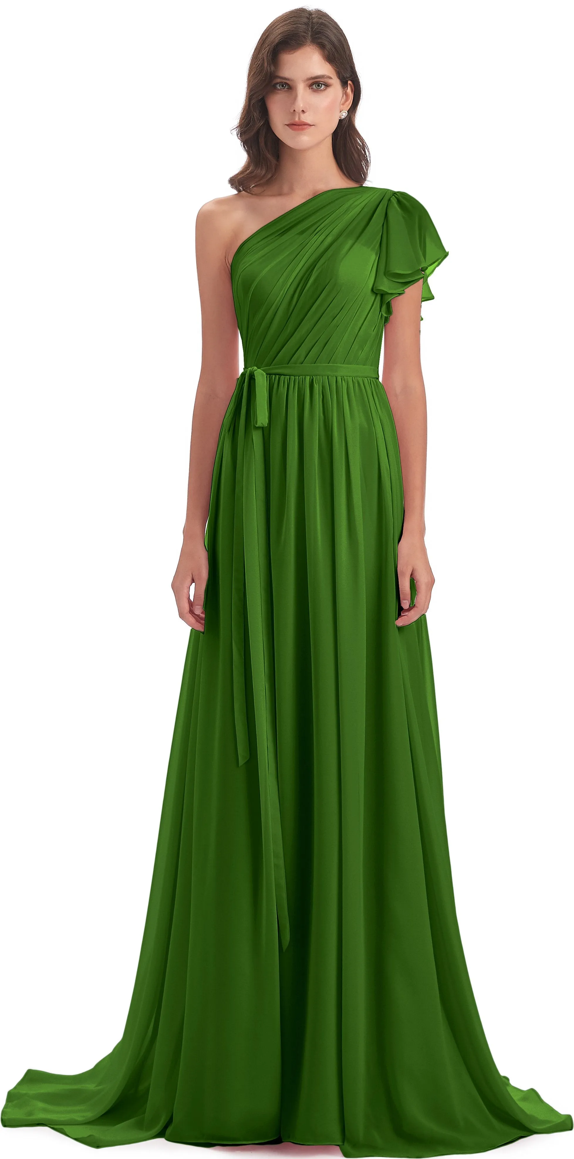 Gemma Vintage Sweep-Brush Train Long Mother of the Bride Dresses