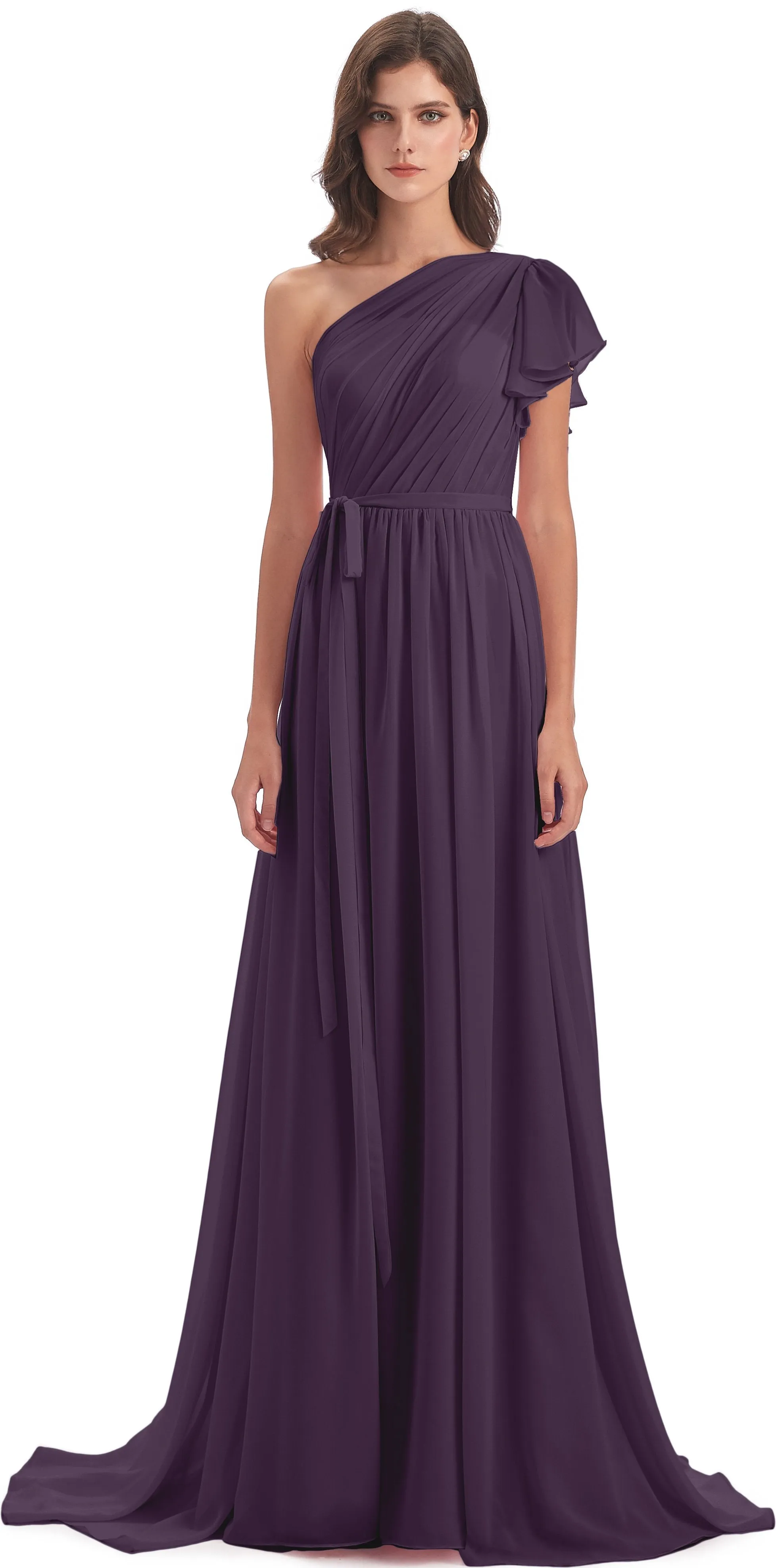 Gemma Vintage Sweep-Brush Train Long Mother of the Bride Dresses