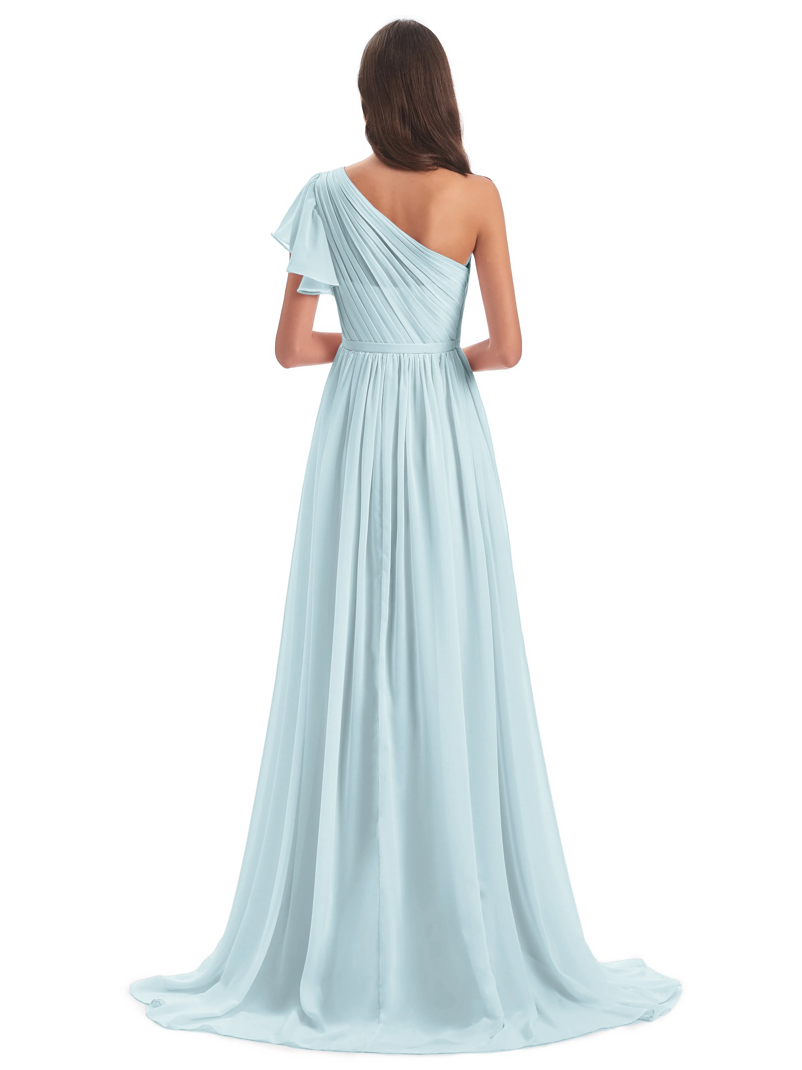 Gemma Vintage Sweep-Brush Train Long Mother of the Bride Dresses