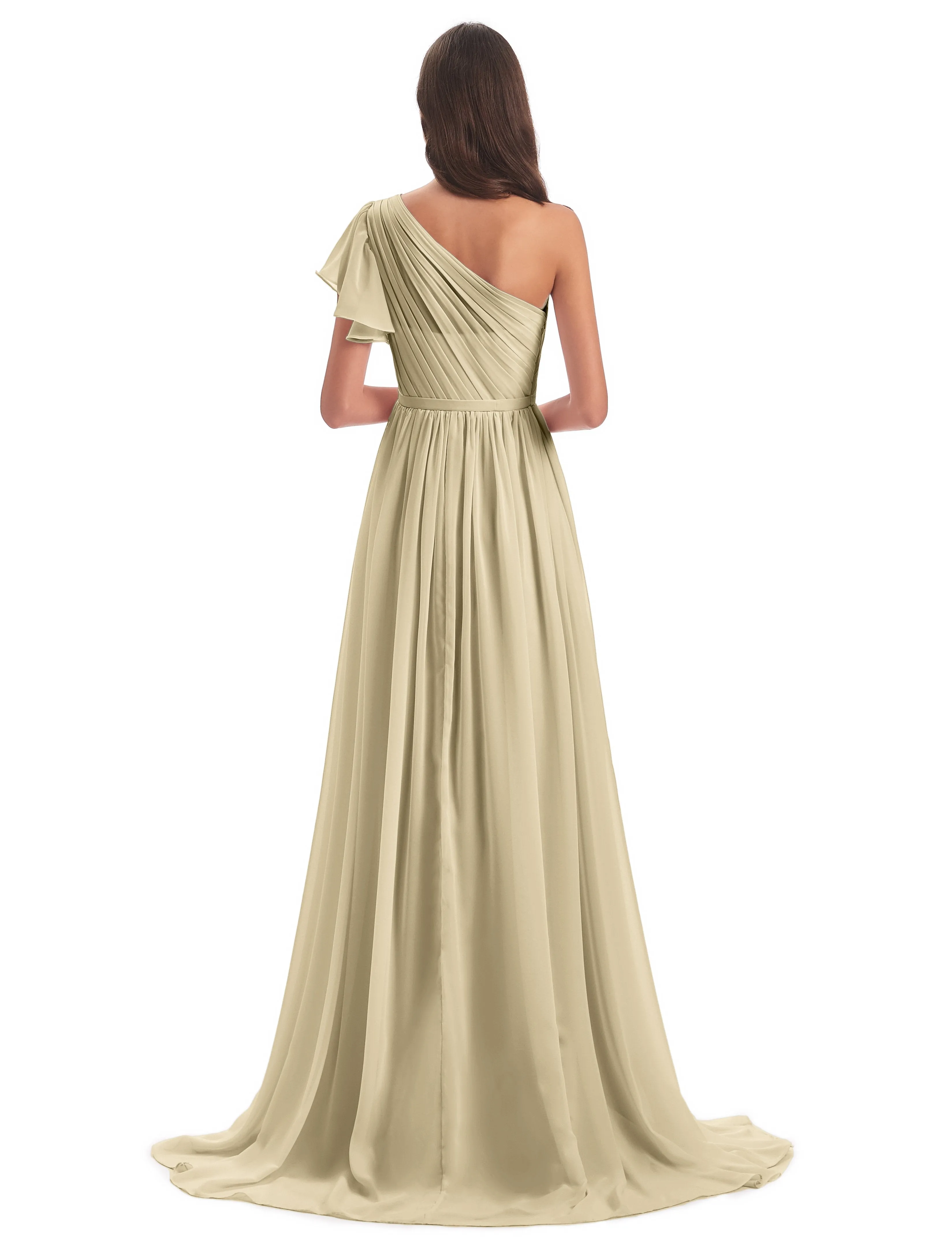 Gemma Vintage Sweep-Brush Train Long Mother of the Bride Dresses
