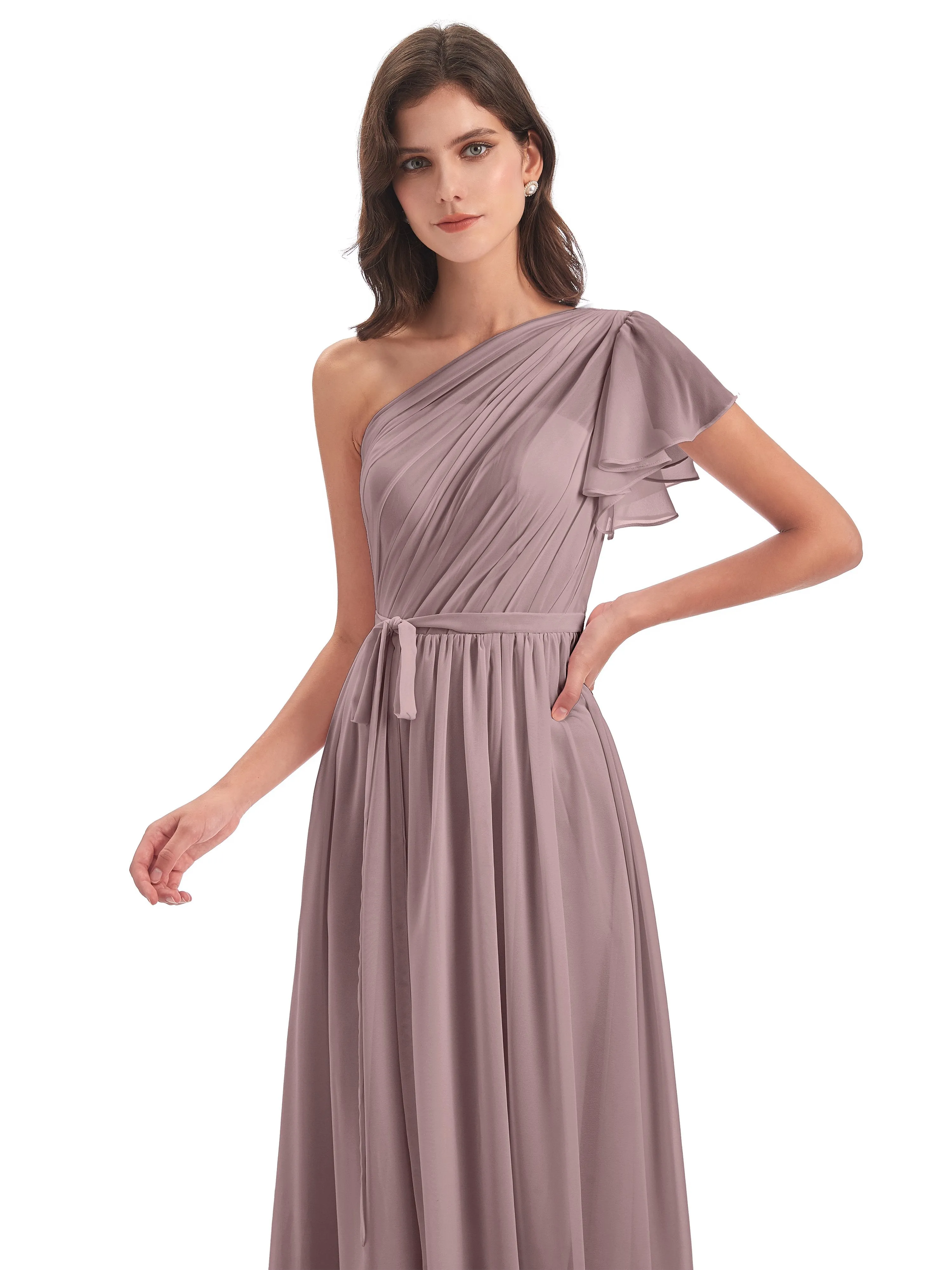 Gemma Vintage Sweep-Brush Train Long Mother of the Bride Dresses