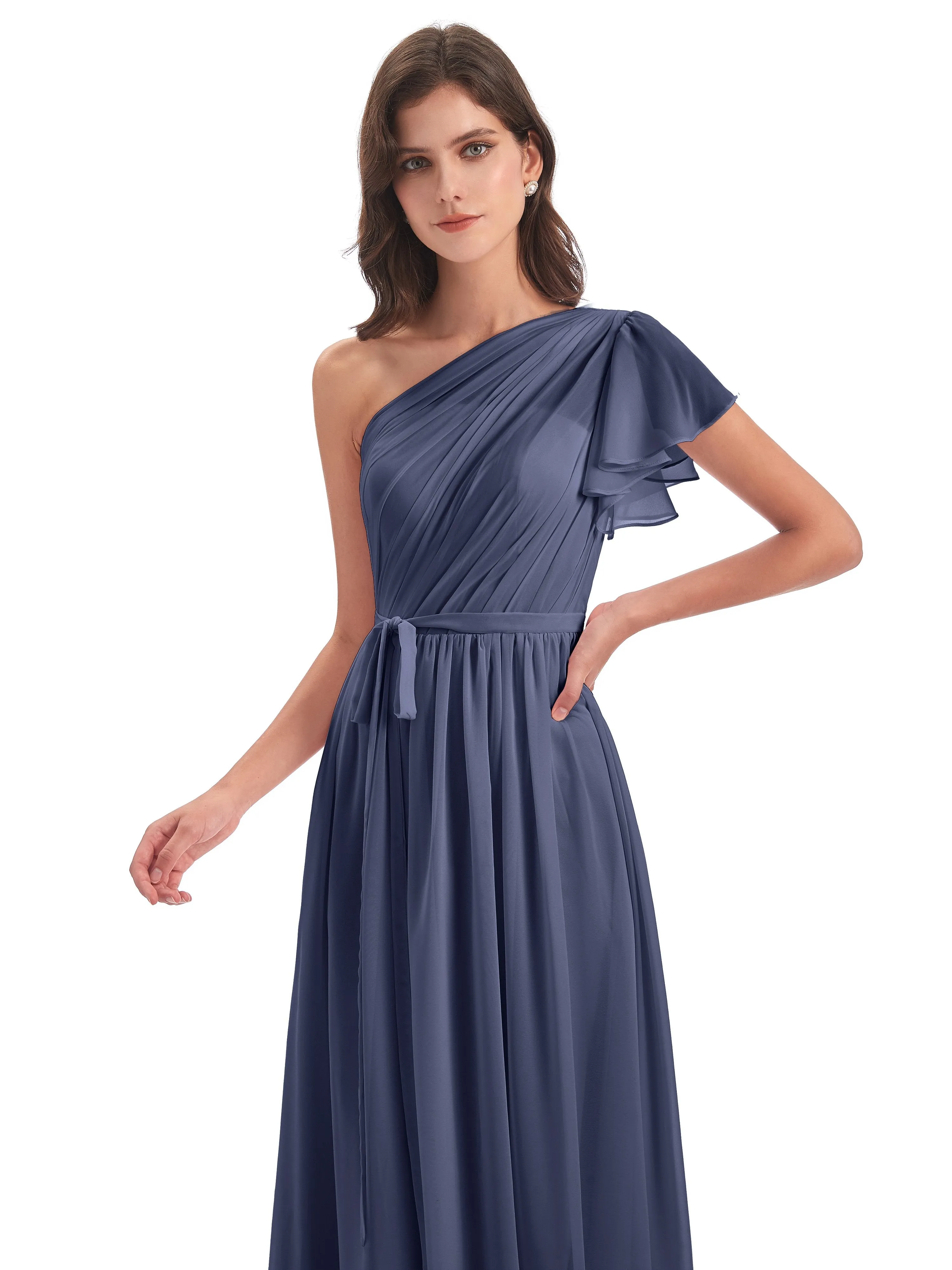 Gemma Vintage Sweep-Brush Train Long Mother of the Bride Dresses