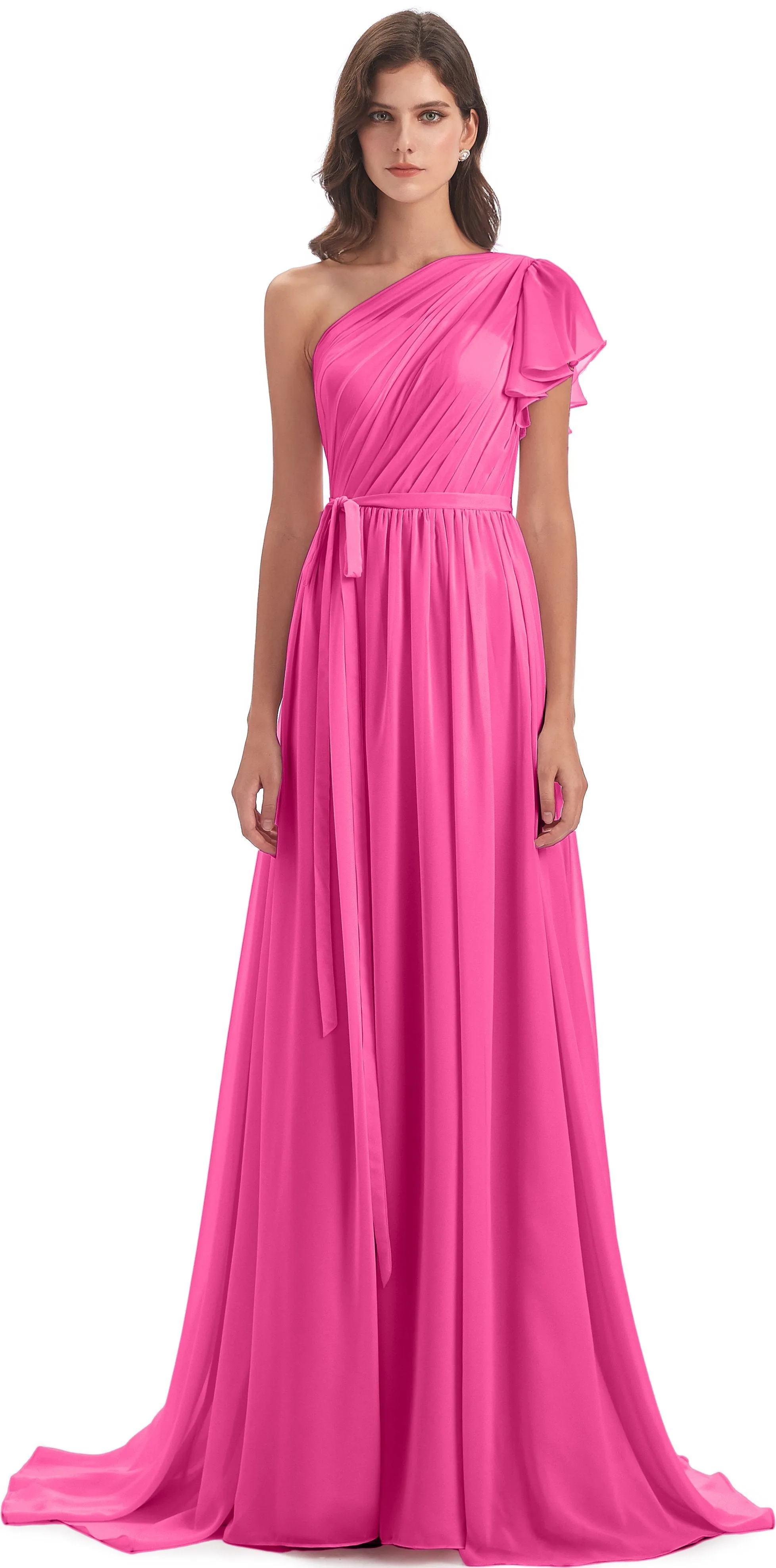 Gemma Vintage Sweep-Brush Train Long Mother of the Bride Dresses