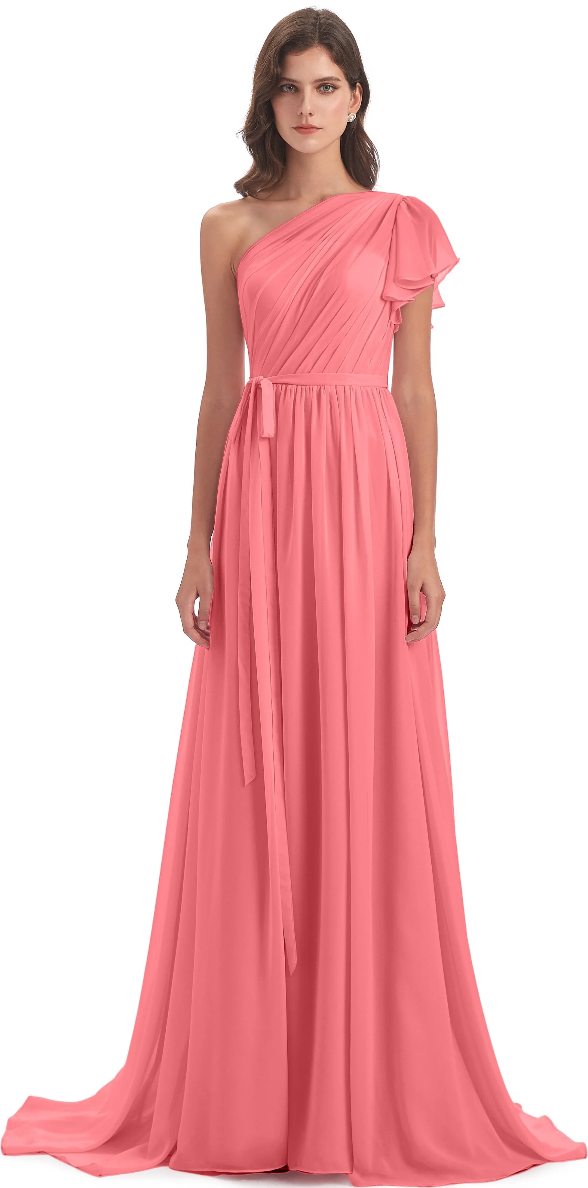 Gemma Vintage Sweep-Brush Train Long Mother of the Bride Dresses