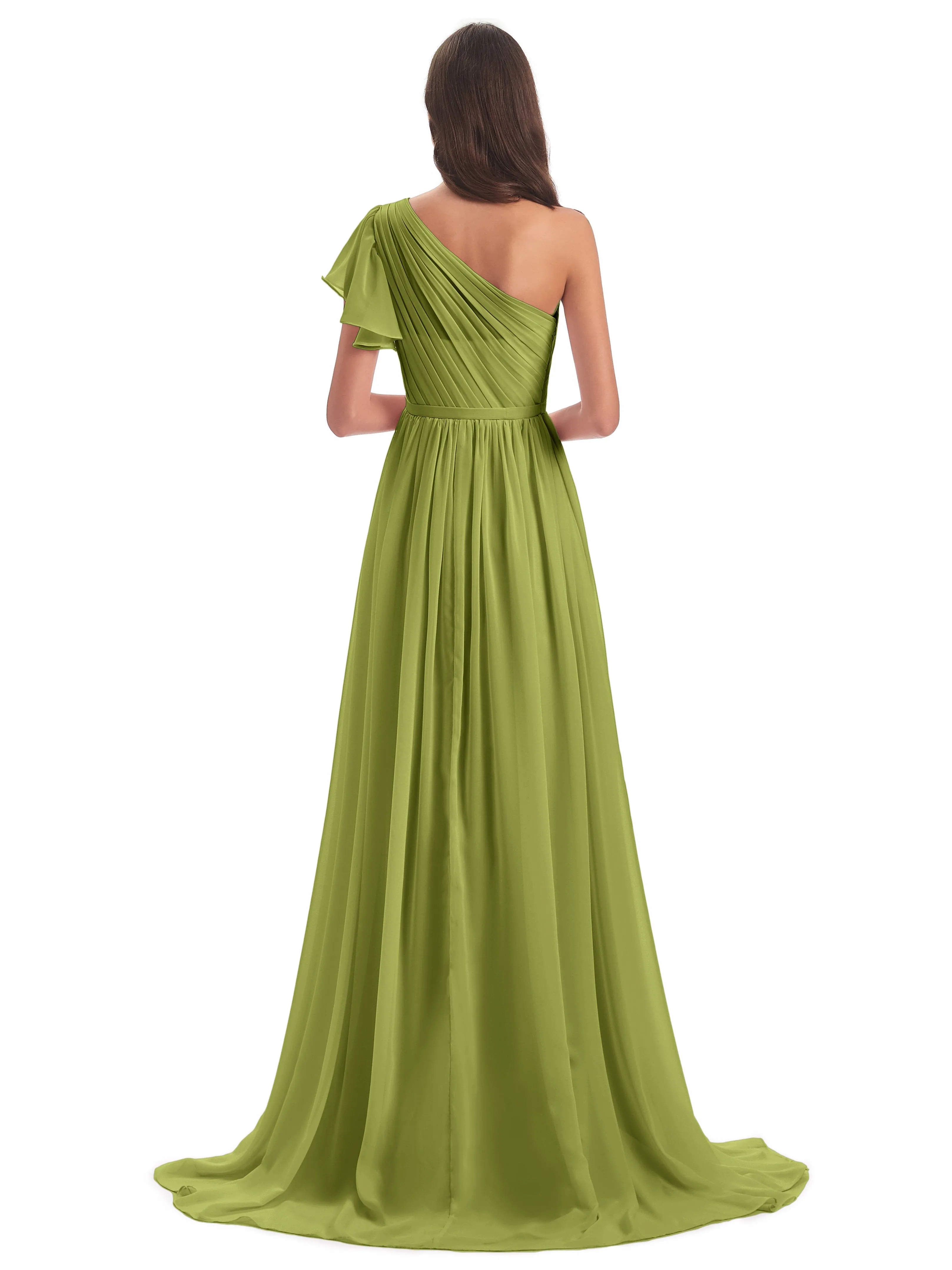 Gemma Vintage Sweep-Brush Train Long Mother of the Bride Dresses