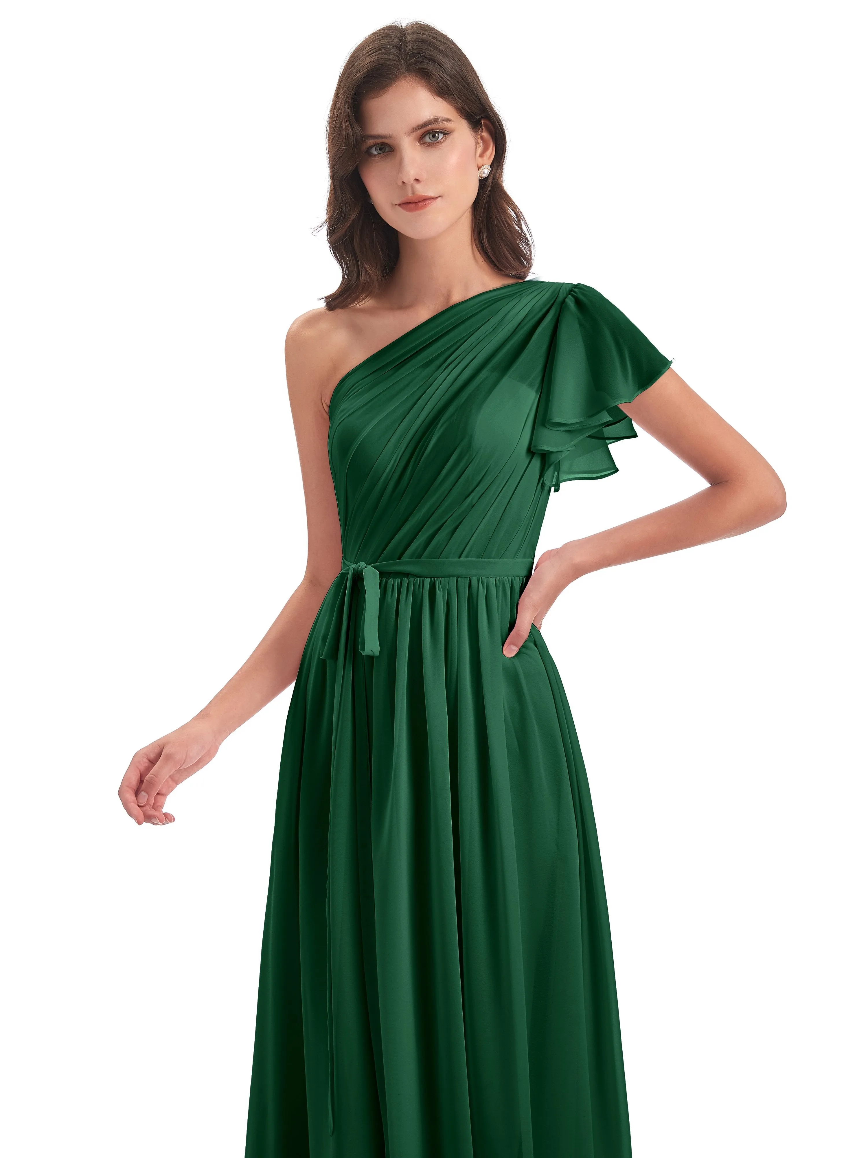 Gemma Vintage Sweep-Brush Train Long Mother of the Bride Dresses