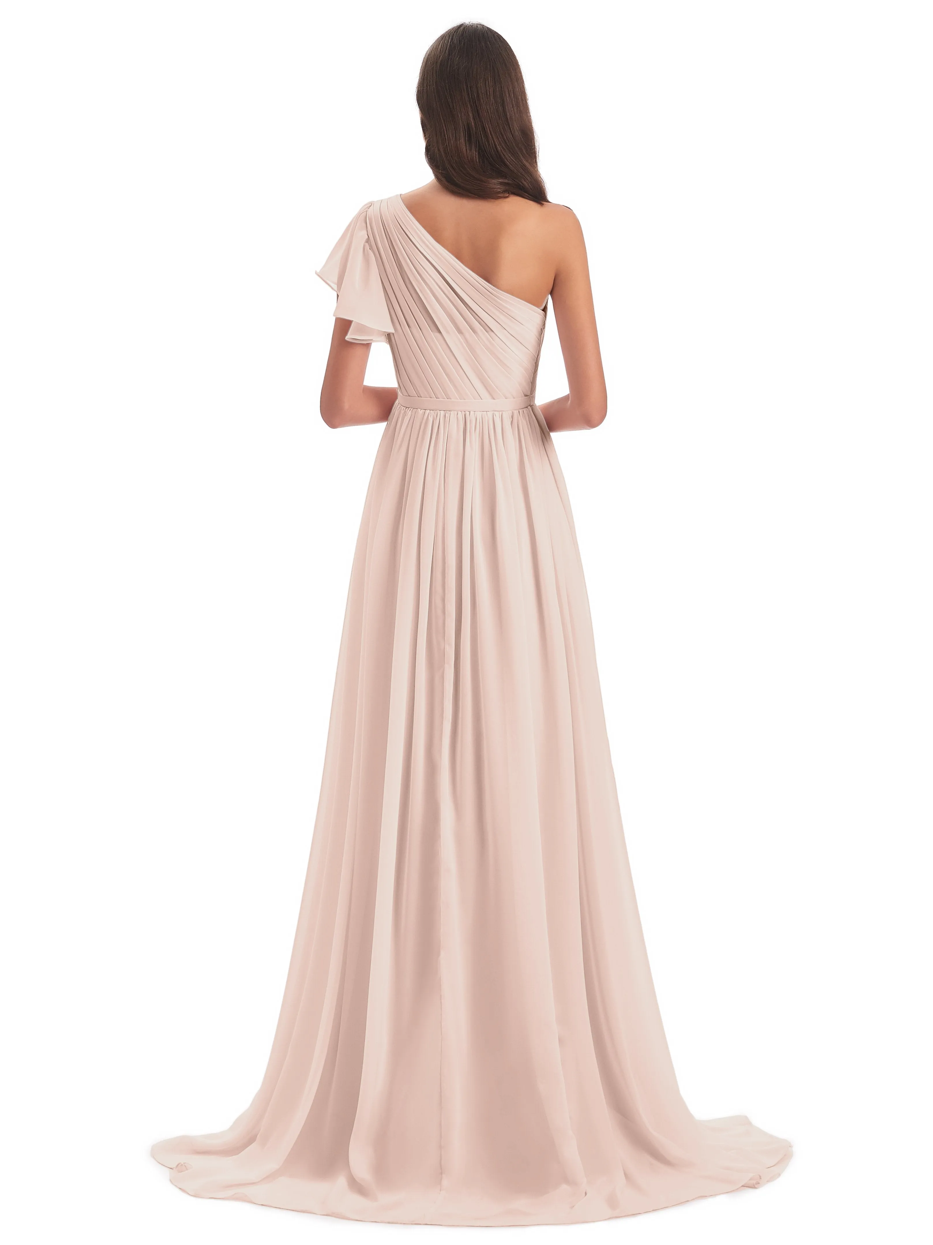 Gemma Vintage Sweep-Brush Train Long Mother of the Bride Dresses