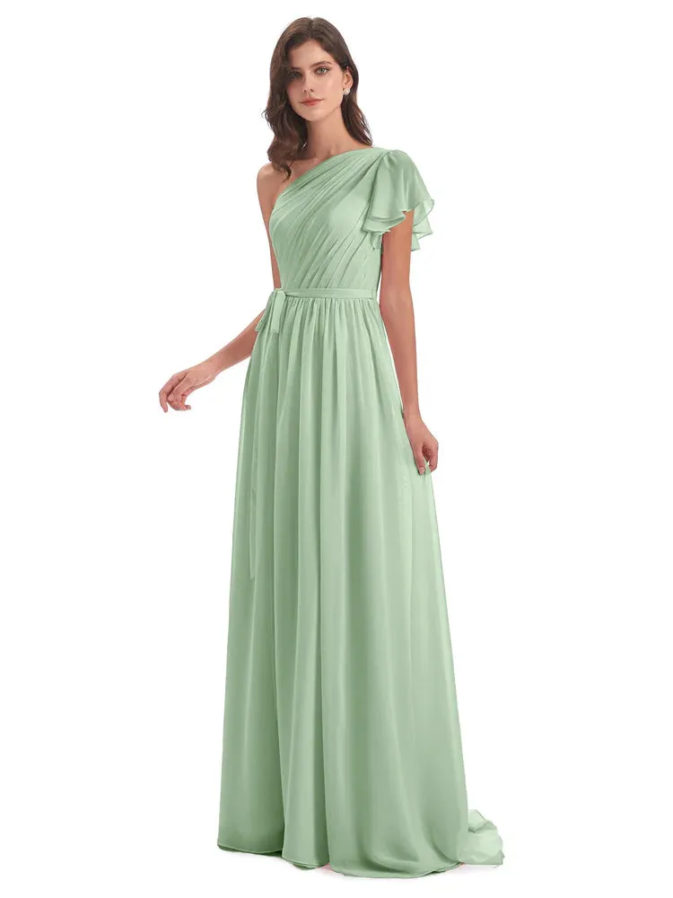 Gemma Vintage Sweep-Brush Train Long Mother of the Bride Dresses