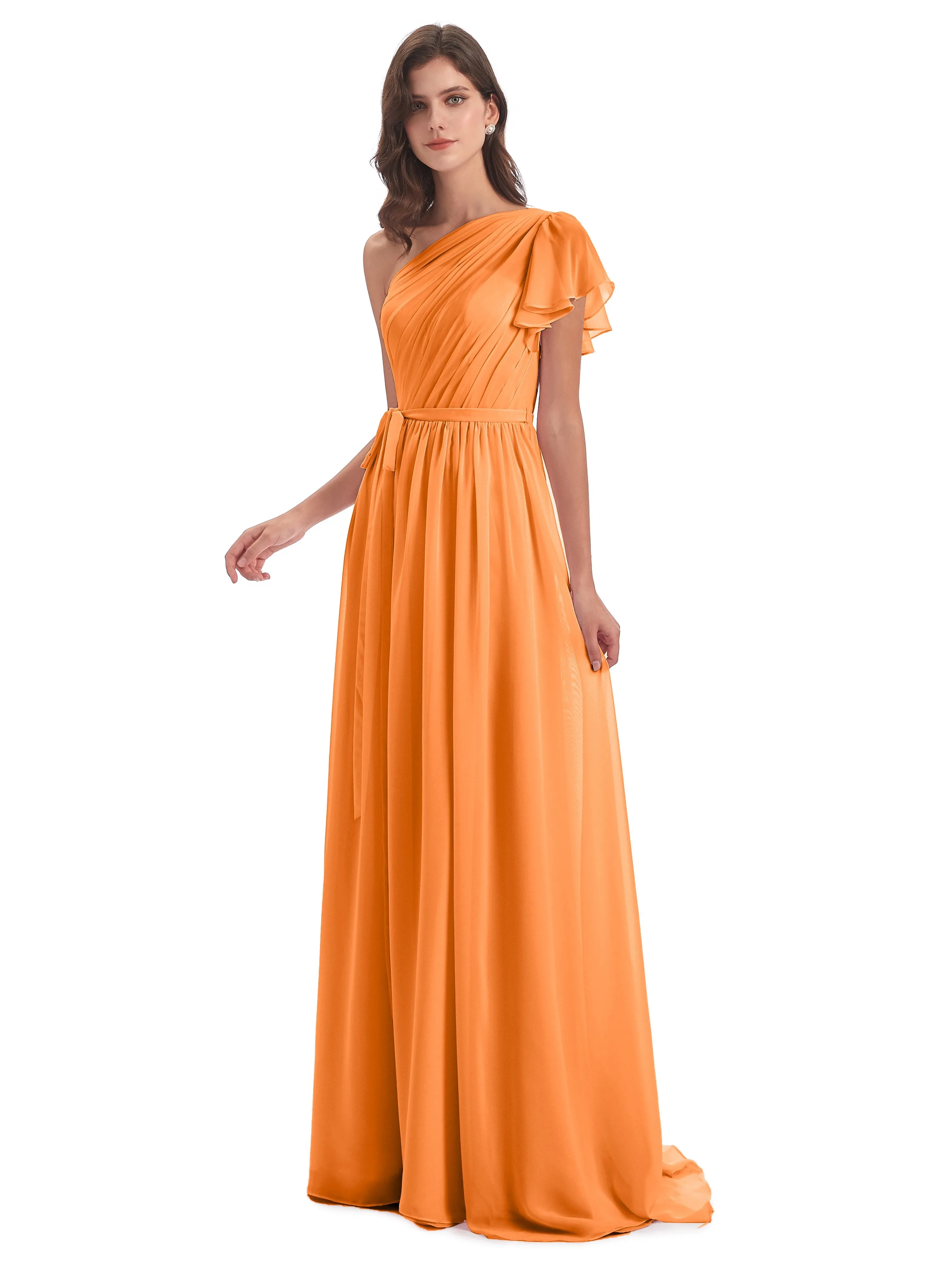 Gemma Vintage Sweep-Brush Train Long Mother of the Bride Dresses
