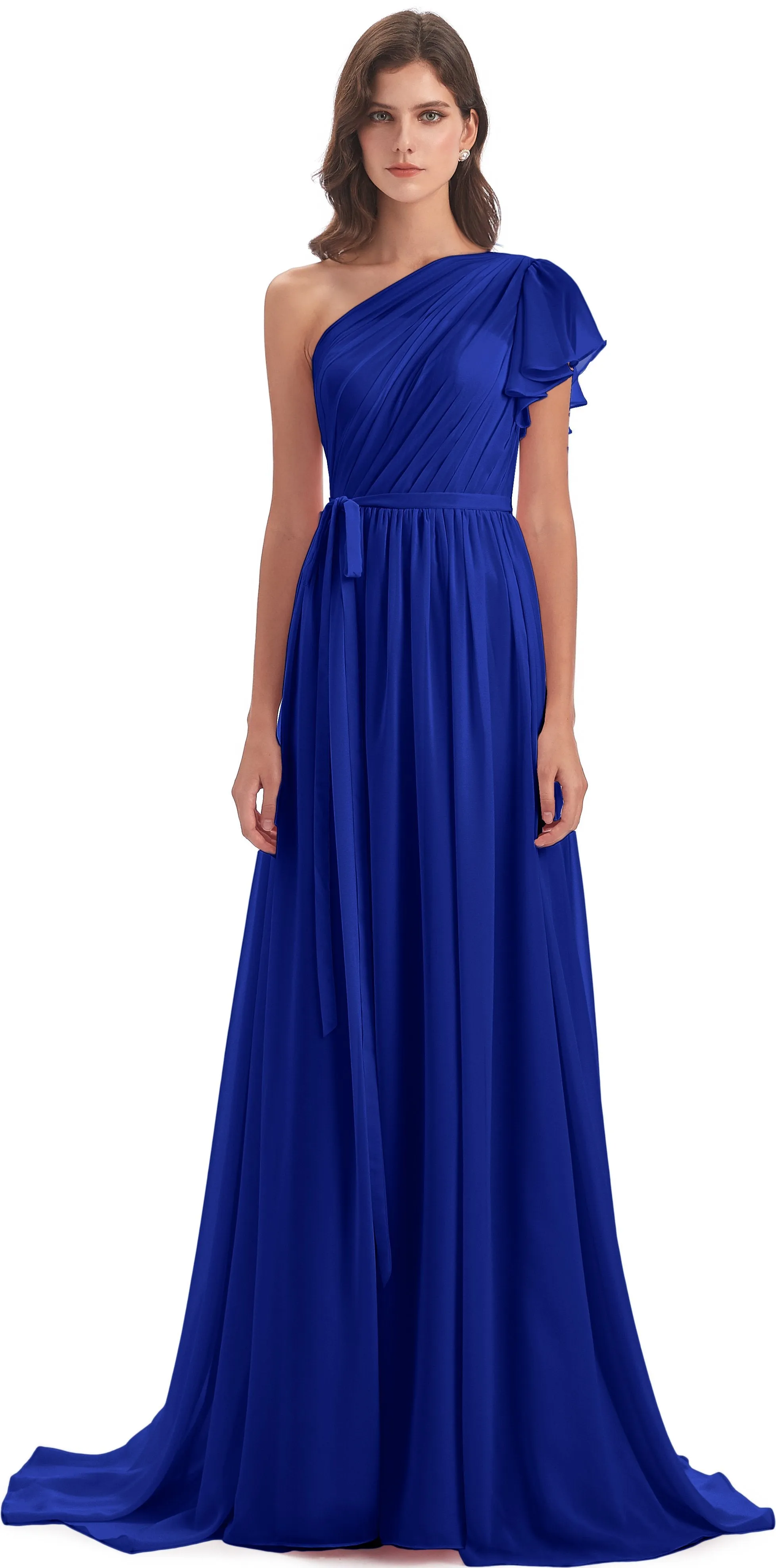 Gemma Vintage Sweep-Brush Train Long Mother of the Bride Dresses