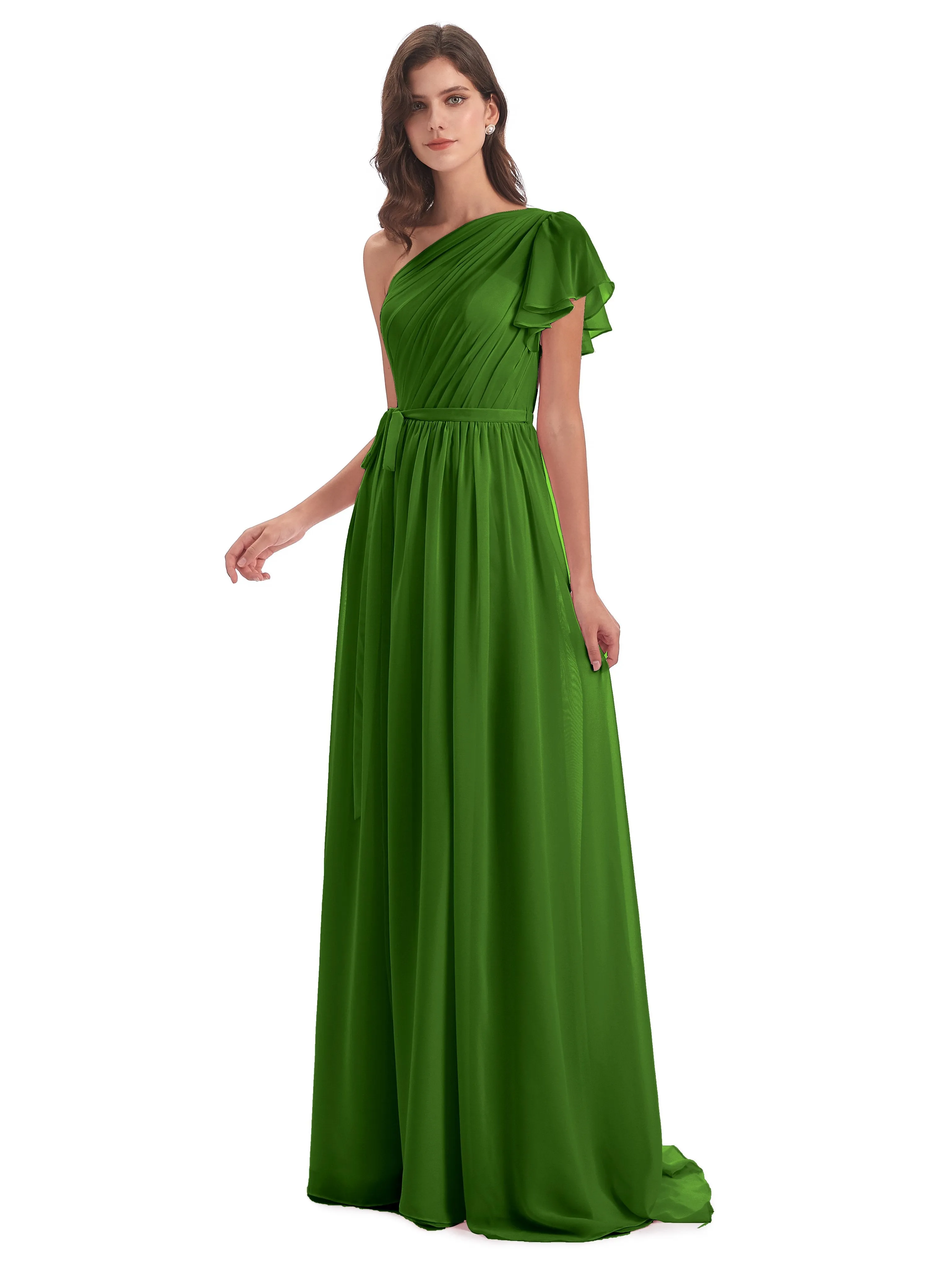 Gemma Vintage Sweep-Brush Train Long Mother of the Bride Dresses