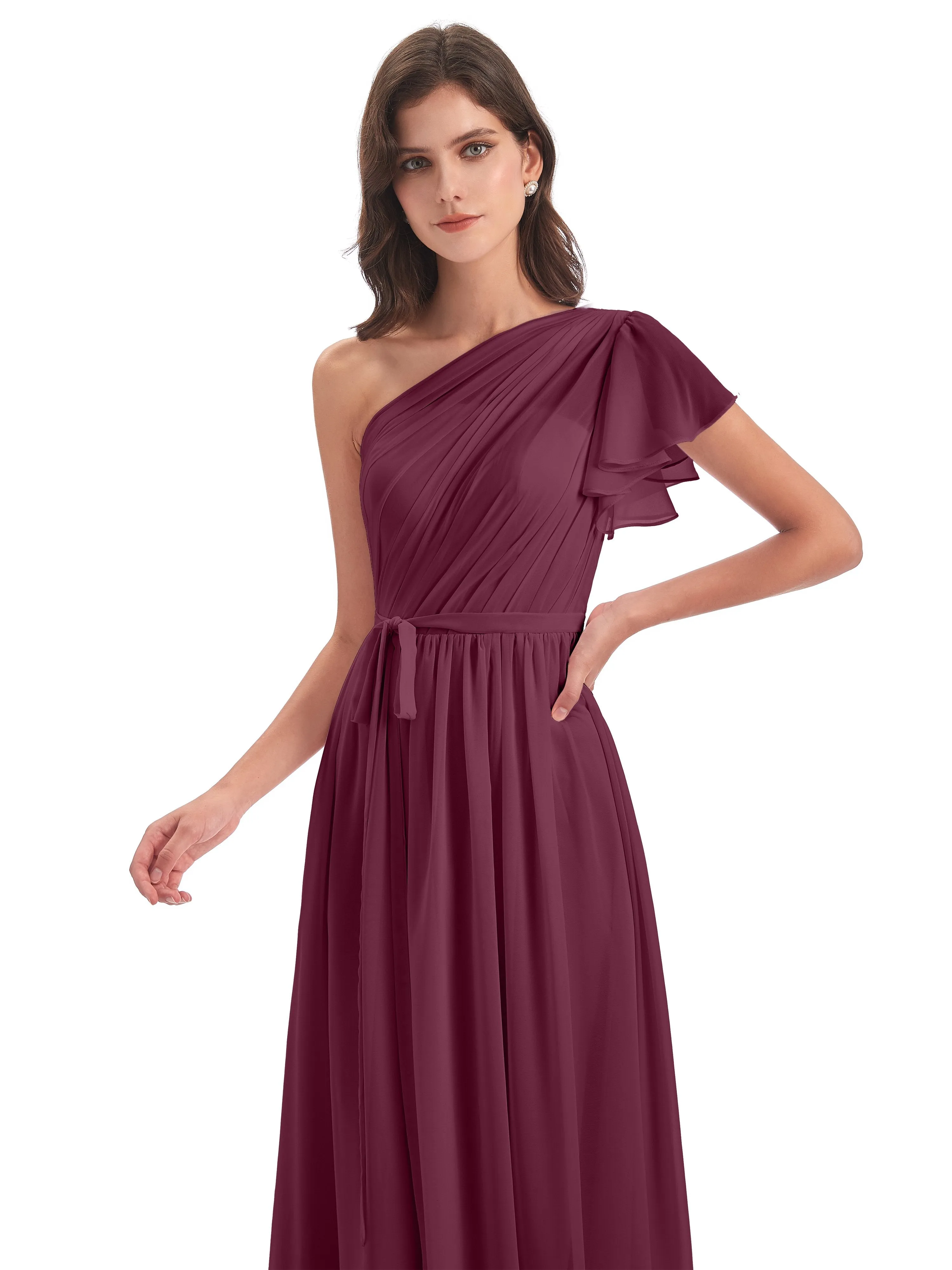 Gemma Vintage Sweep-Brush Train Long Mother of the Bride Dresses