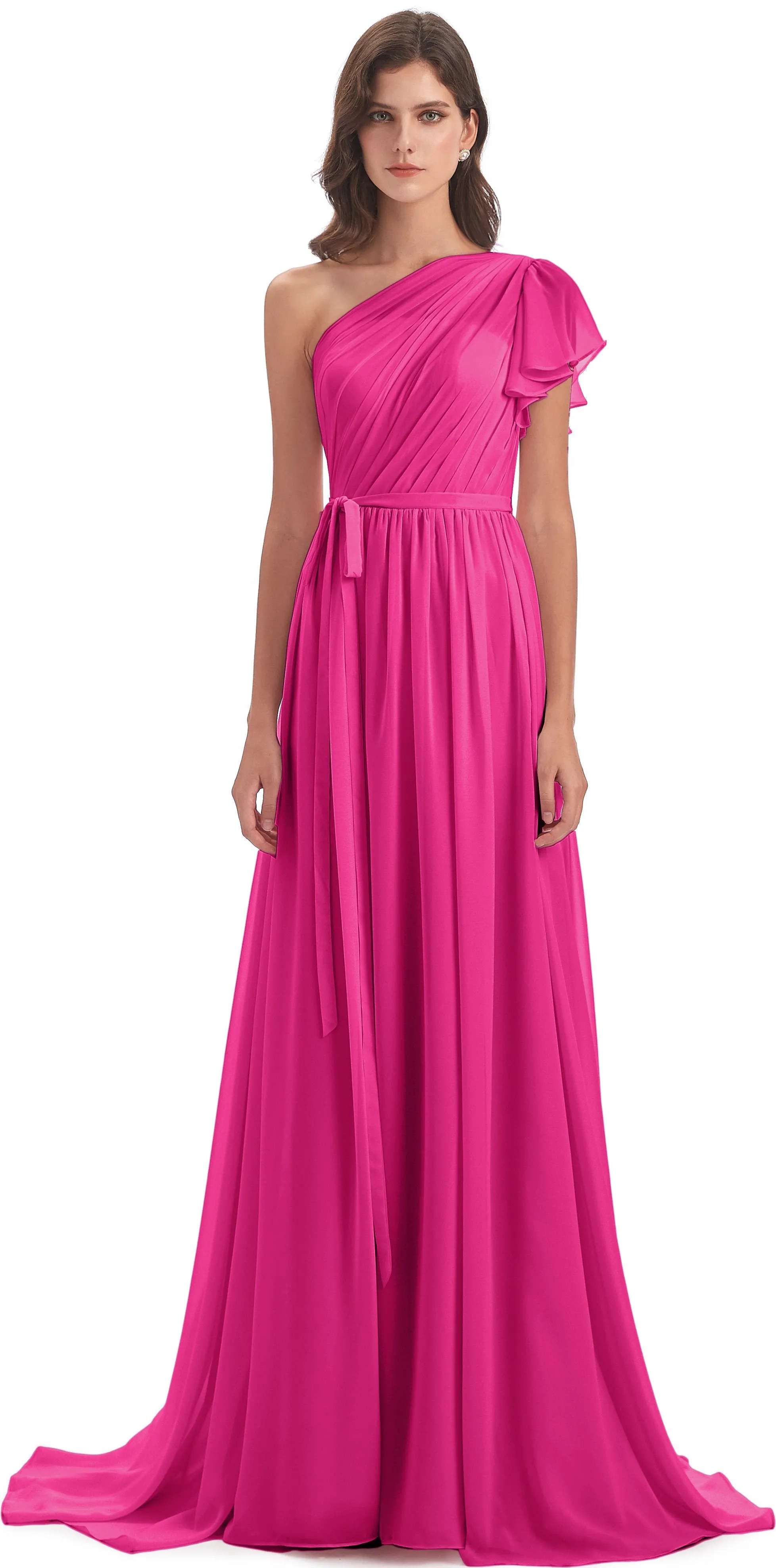 Gemma Vintage Sweep-Brush Train Long Mother of the Bride Dresses