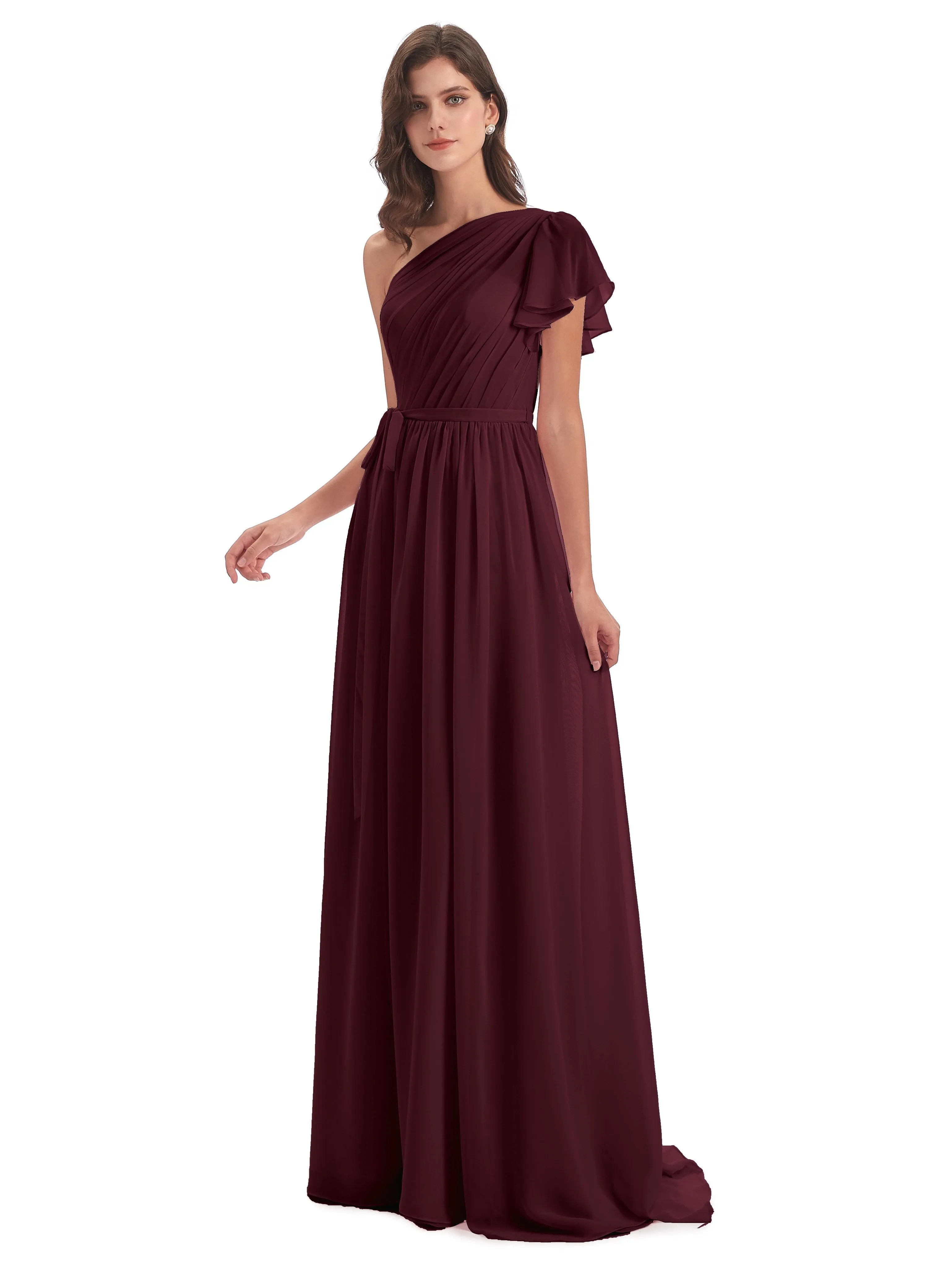 Gemma Vintage Sweep-Brush Train Long Mother of the Bride Dresses