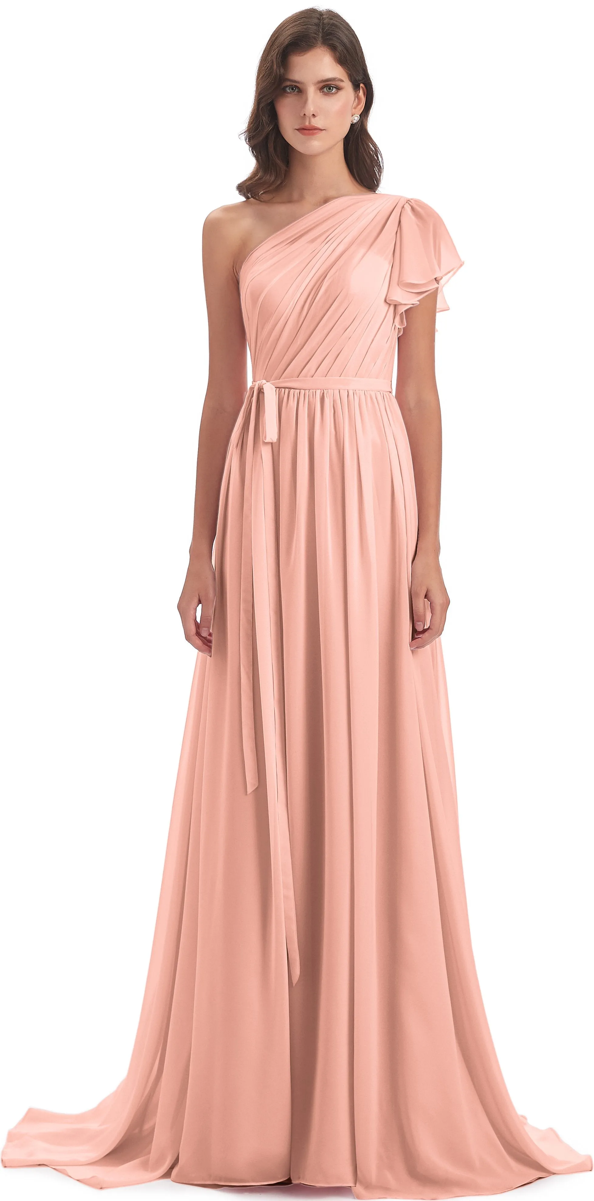 Gemma Vintage Sweep-Brush Train Long Mother of the Bride Dresses