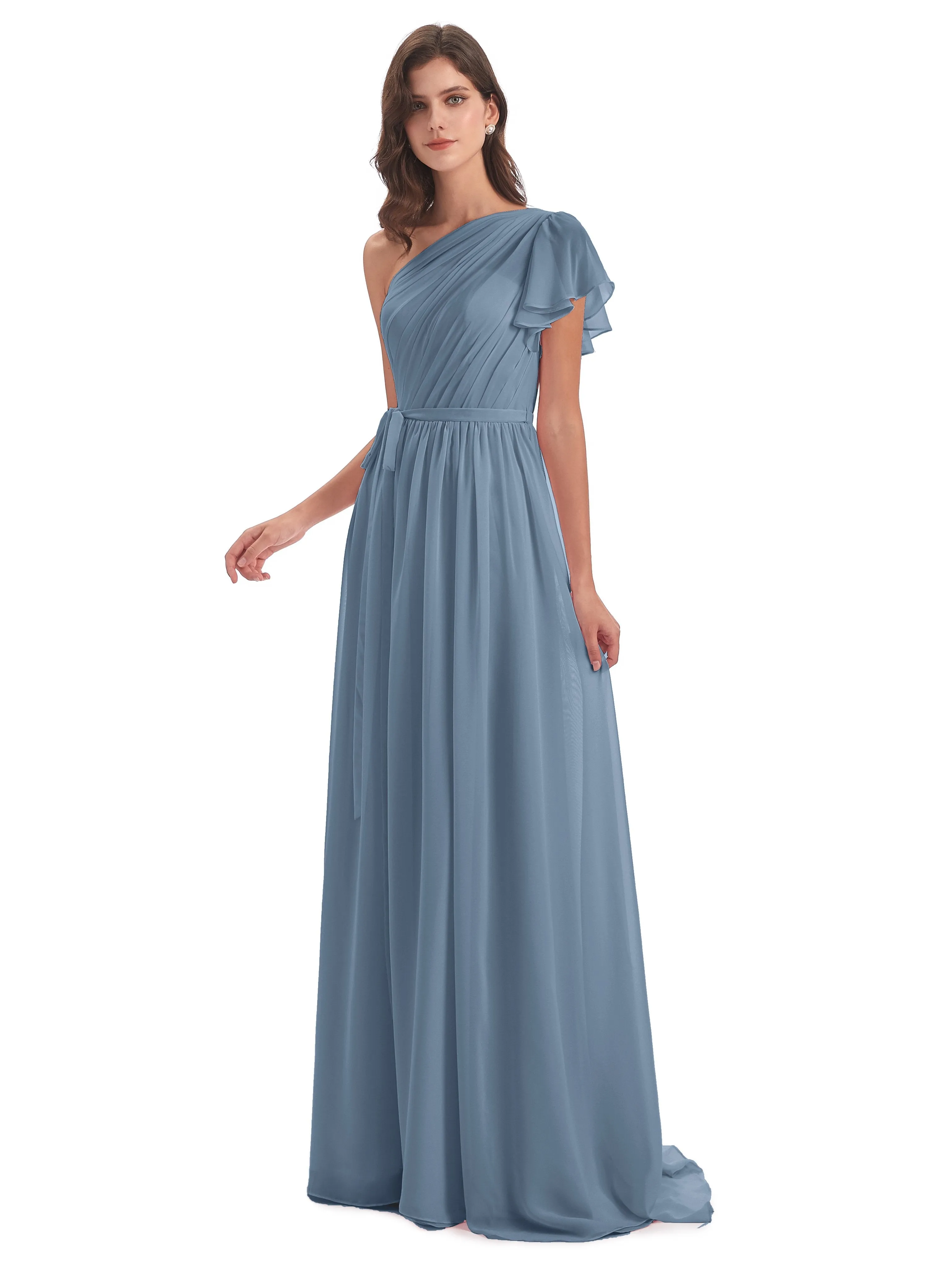 Gemma Vintage Sweep-Brush Train Long Mother of the Bride Dresses