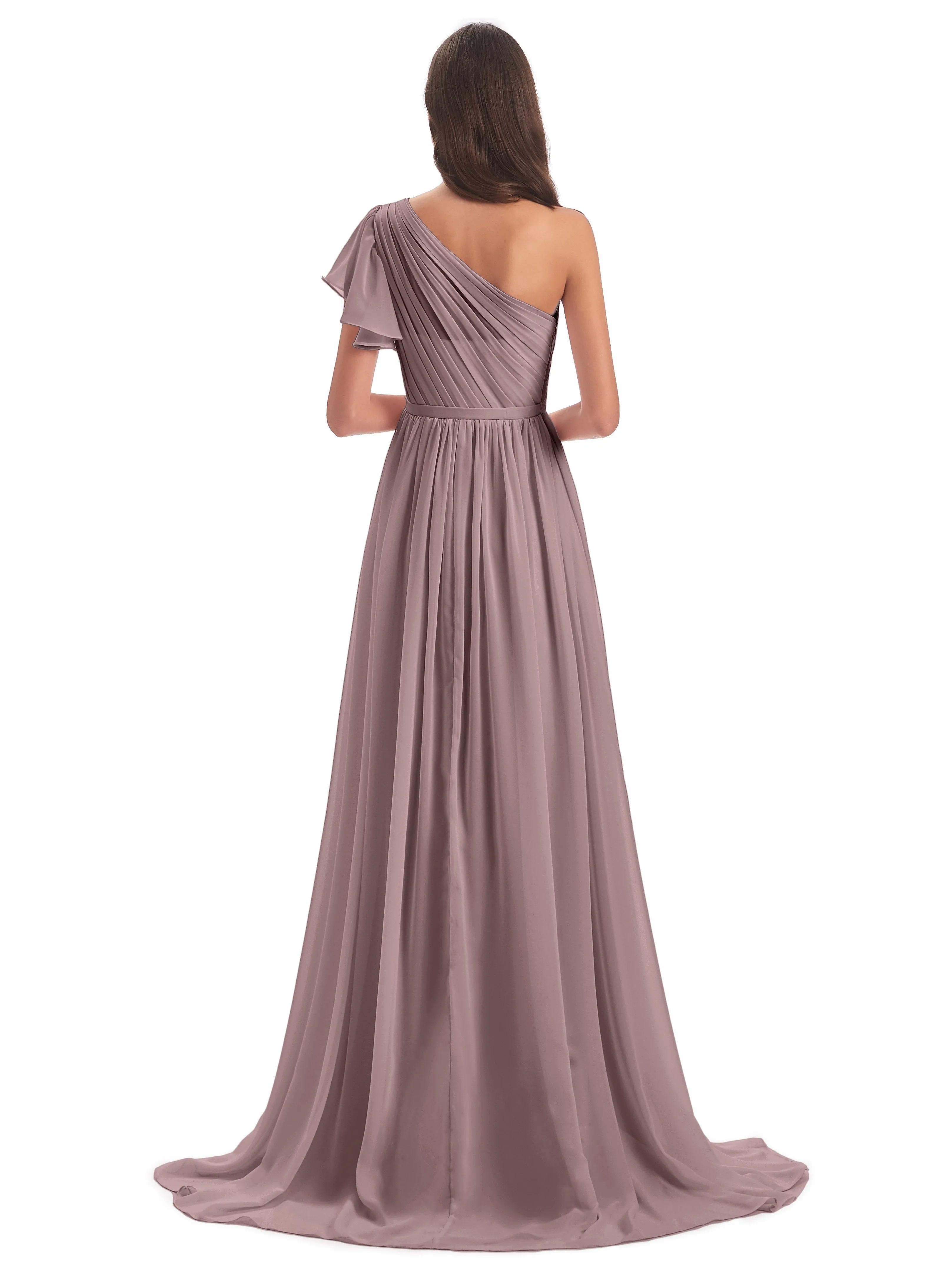 Gemma Vintage Sweep-Brush Train Long Mother of the Bride Dresses