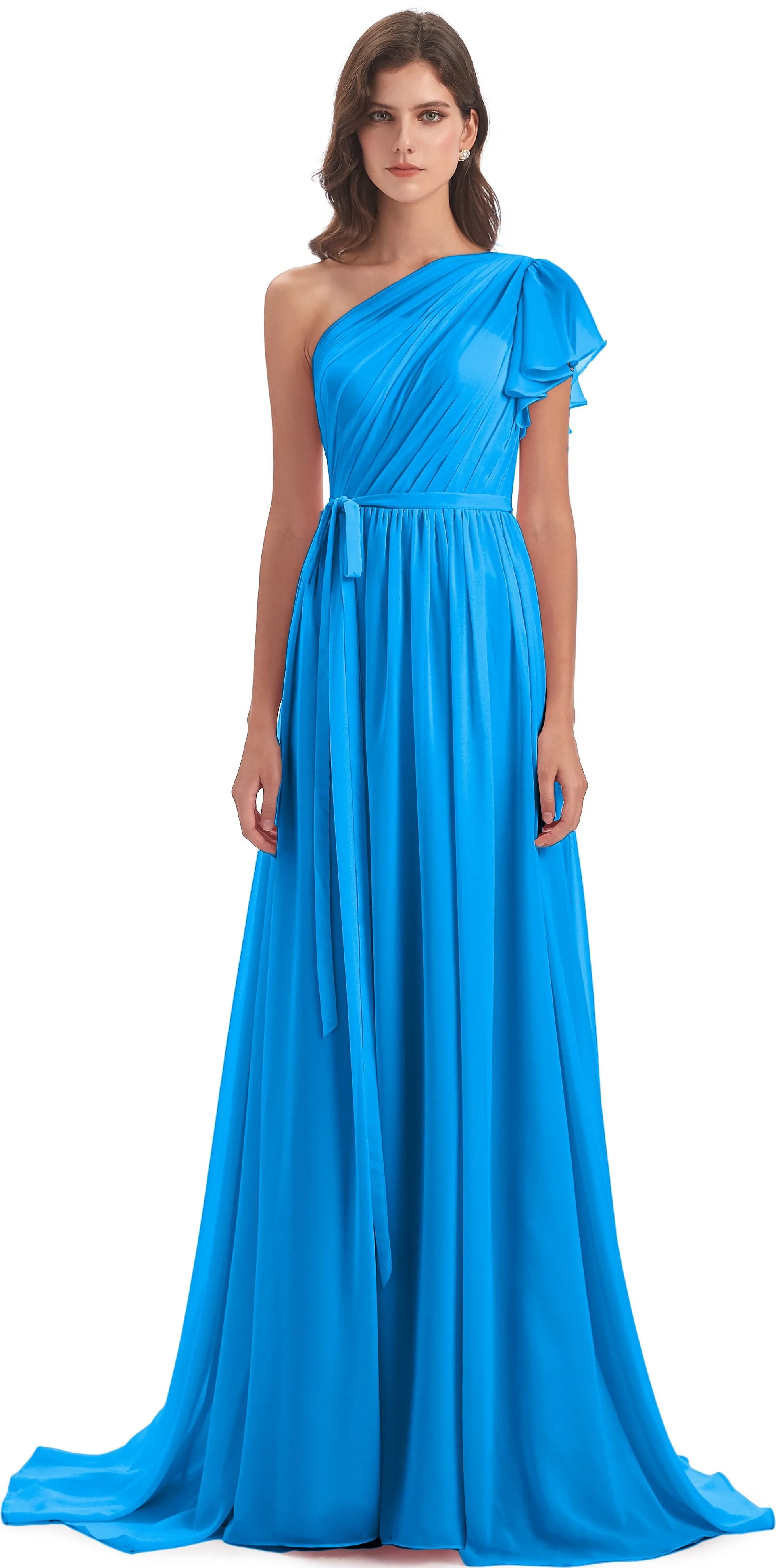 Gemma Vintage Sweep-Brush Train Long Mother of the Bride Dresses