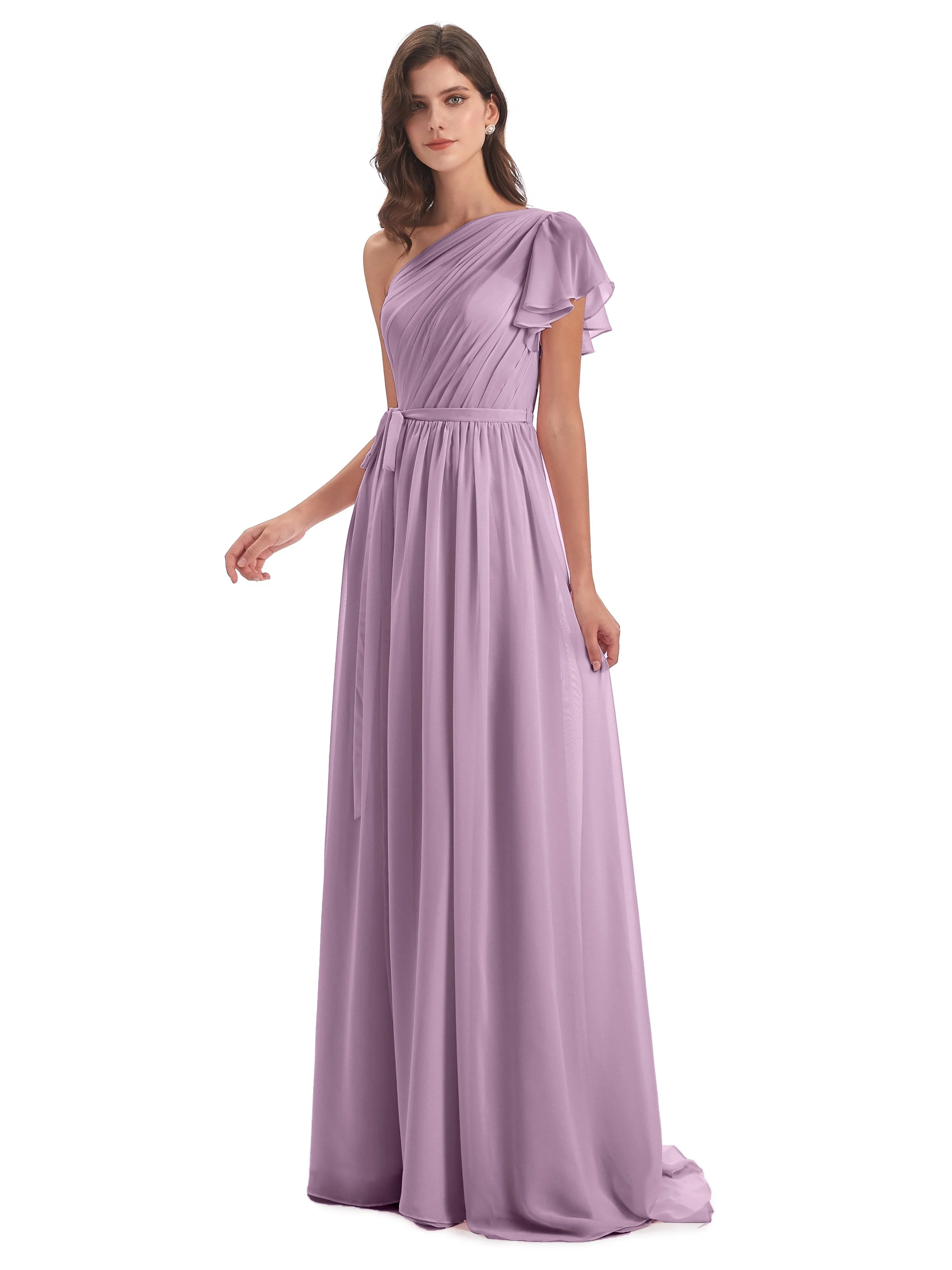 Gemma Vintage Sweep-Brush Train Long Mother of the Bride Dresses