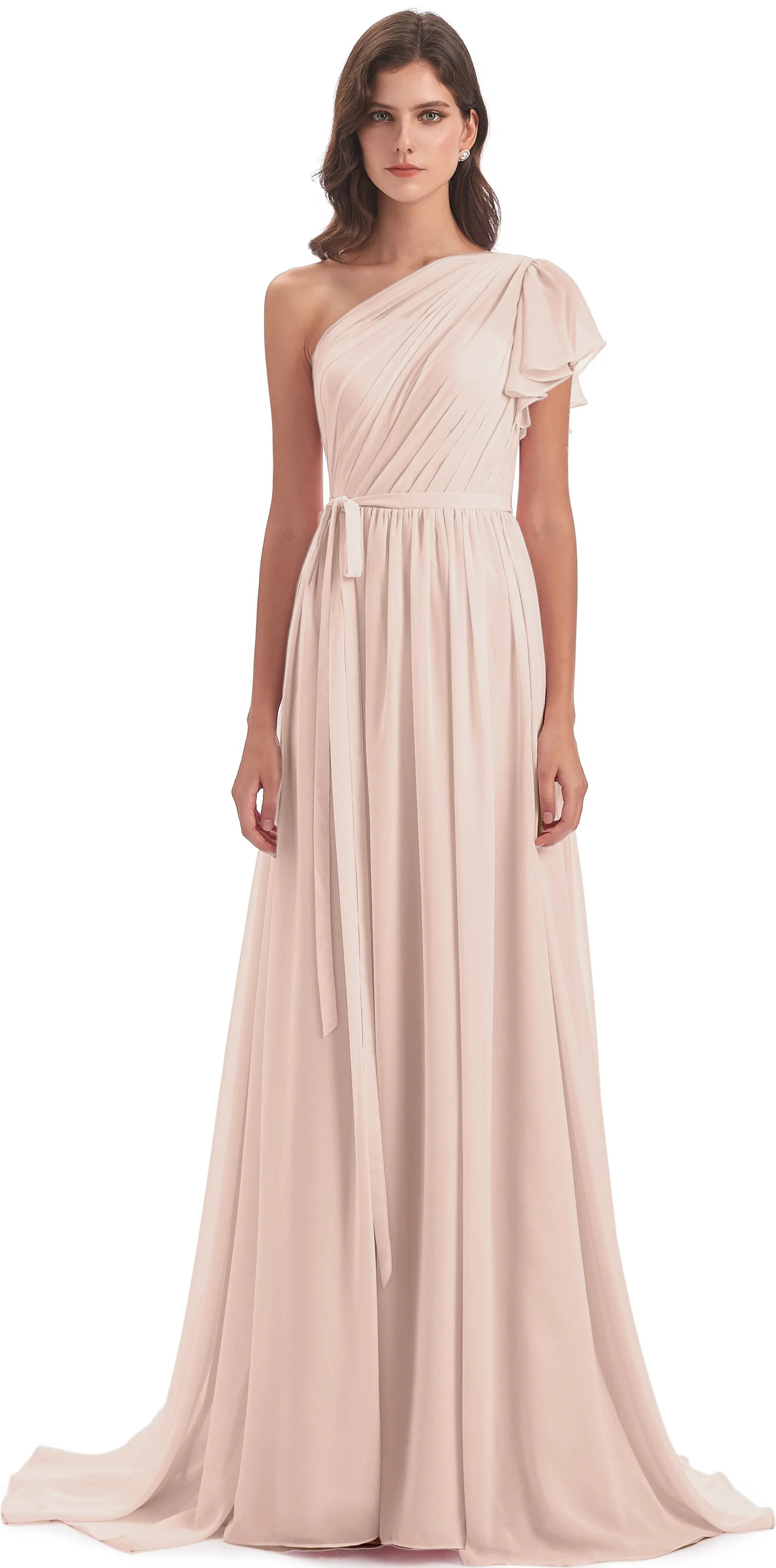 Gemma Vintage Sweep-Brush Train Long Mother of the Bride Dresses