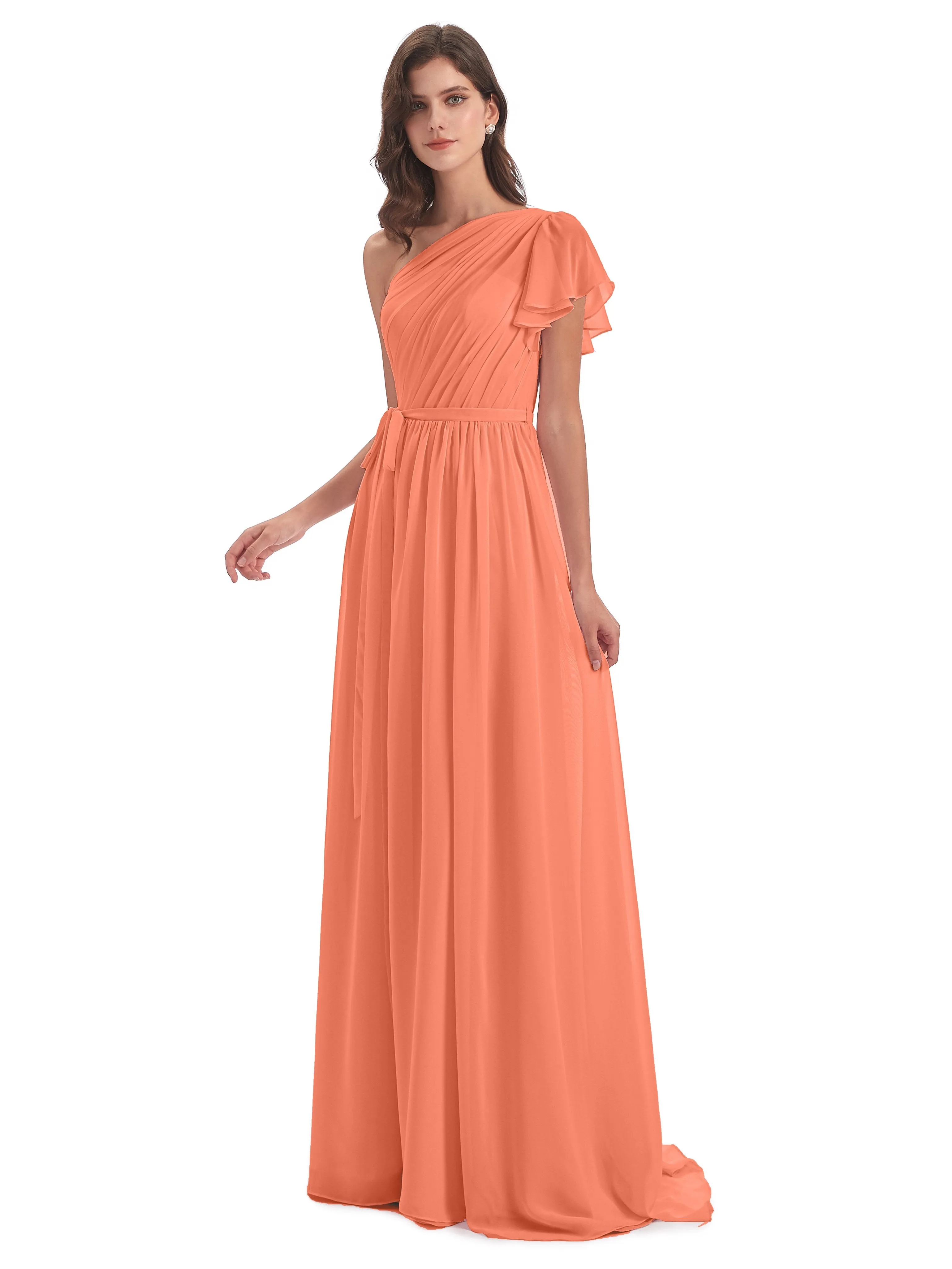 Gemma Vintage Sweep-Brush Train Long Mother of the Bride Dresses