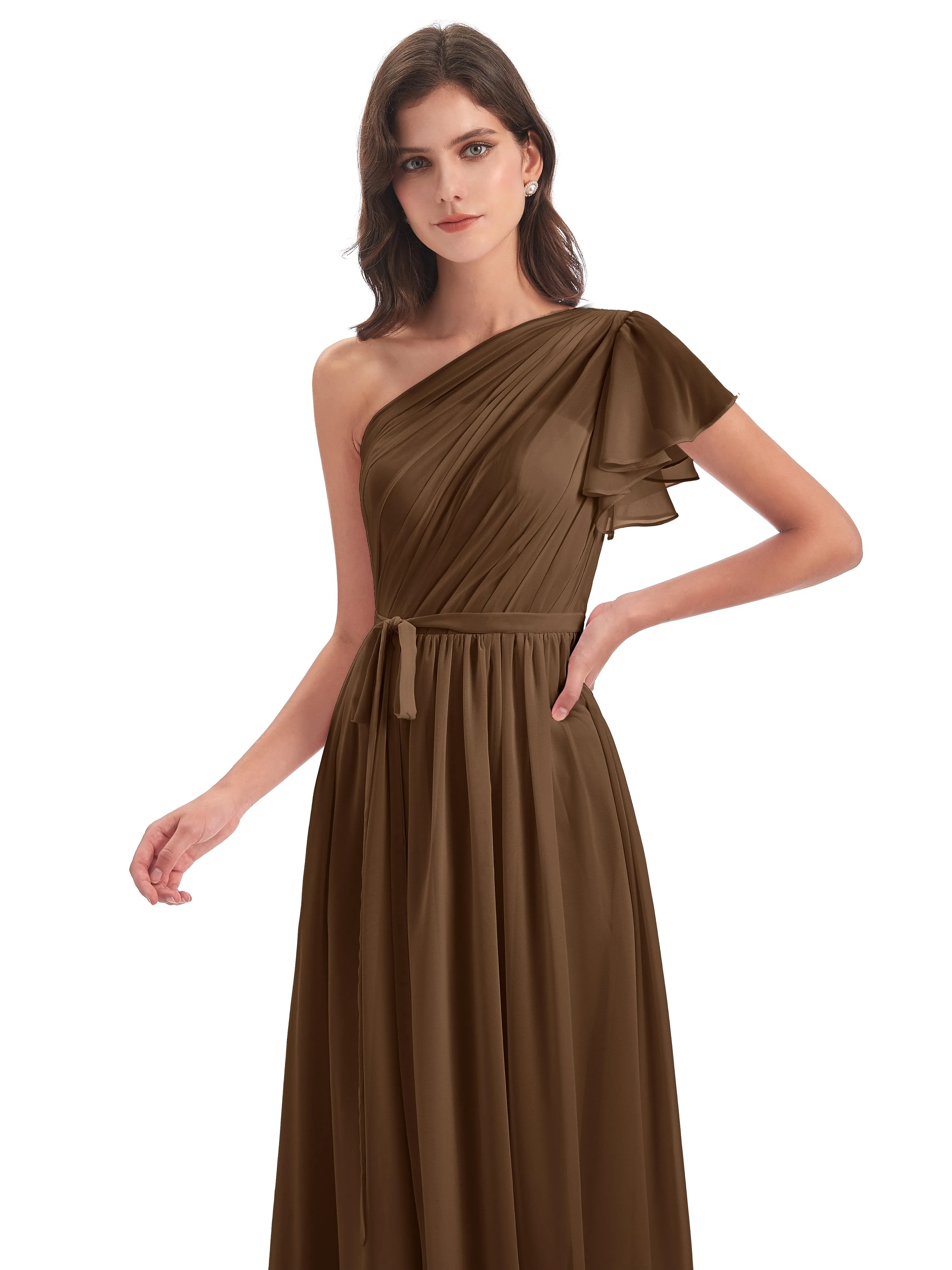 Gemma Vintage Sweep-Brush Train Long Mother of the Bride Dresses