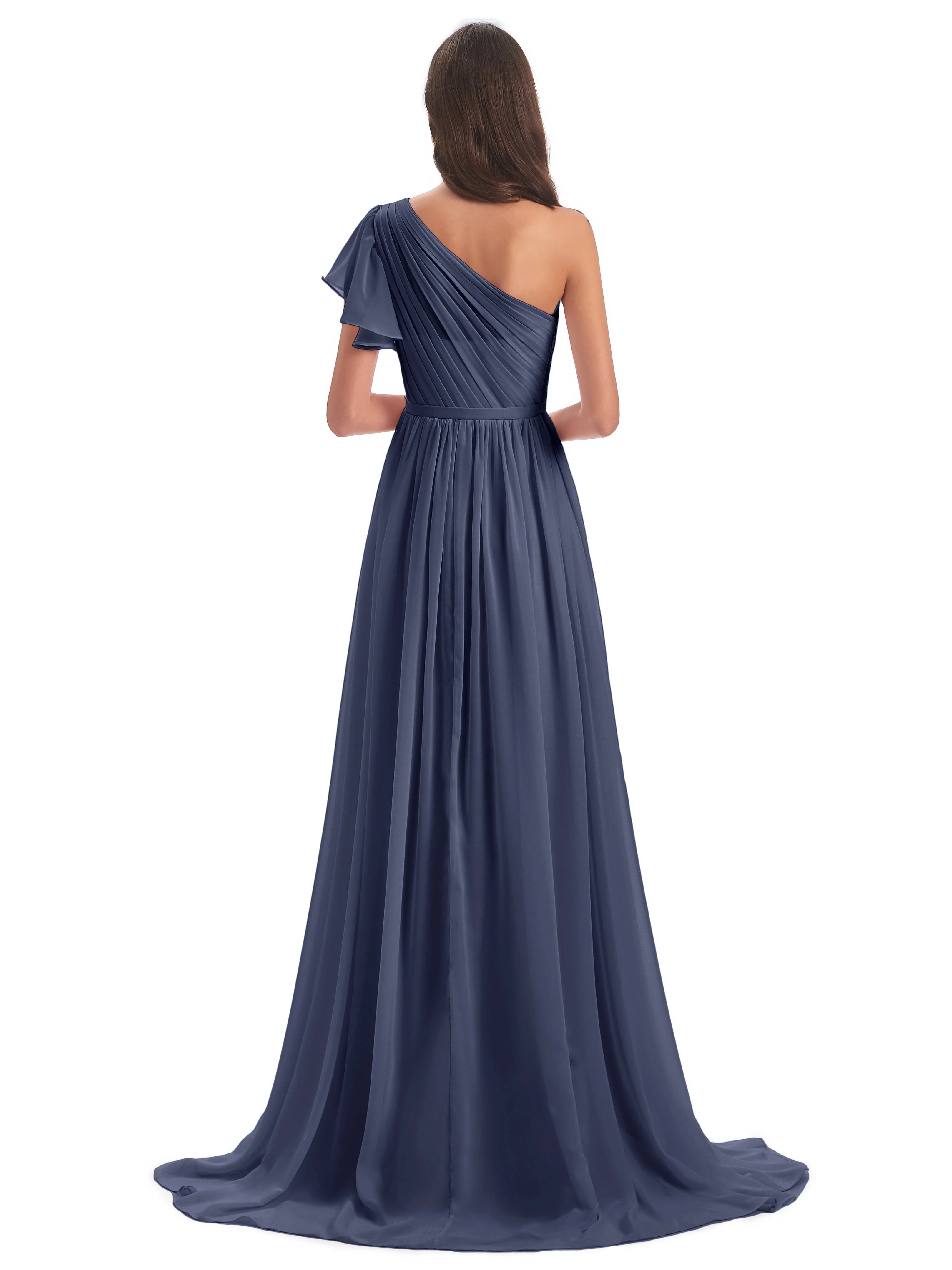 Gemma Vintage Sweep-Brush Train Long Mother of the Bride Dresses