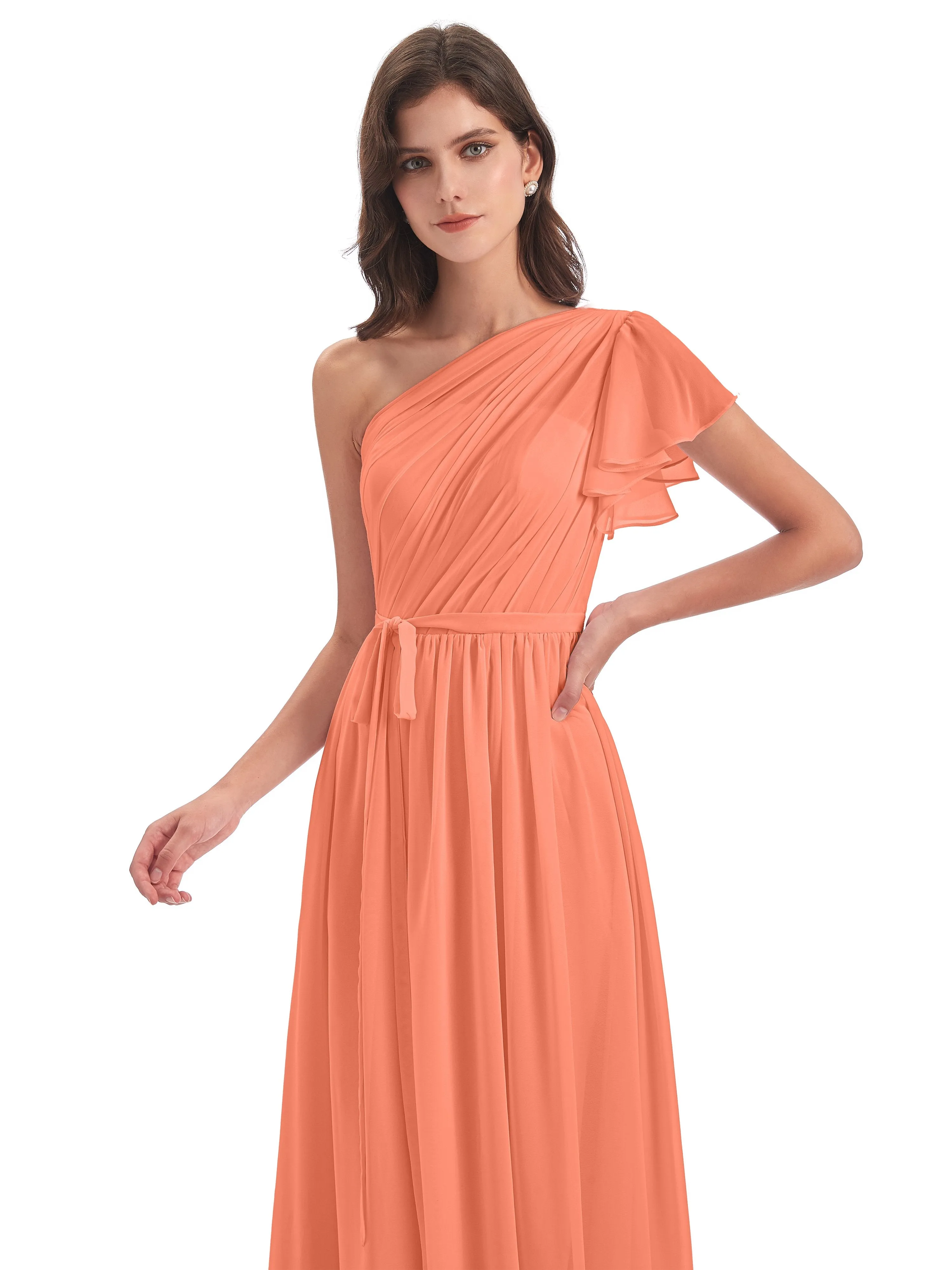 Gemma Vintage Sweep-Brush Train Long Mother of the Bride Dresses