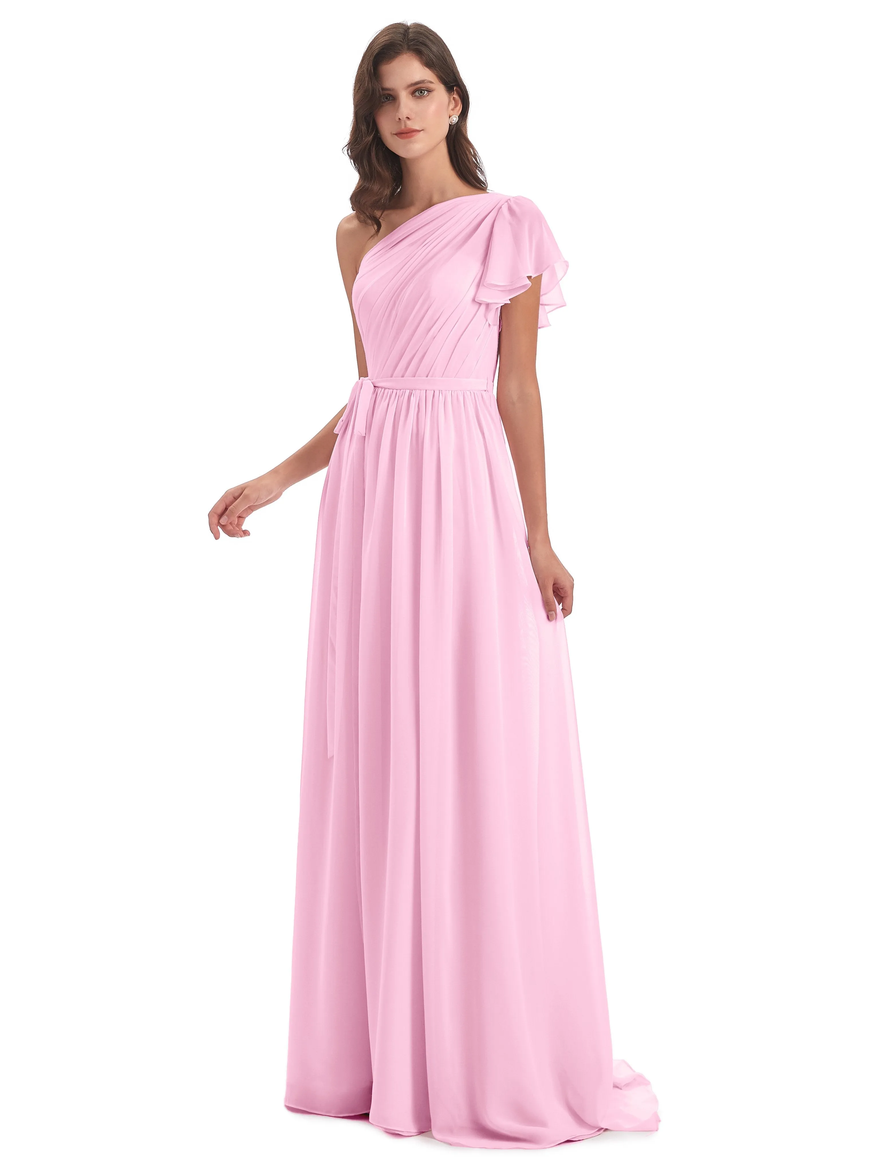 Gemma Vintage Sweep-Brush Train Long Mother of the Bride Dresses