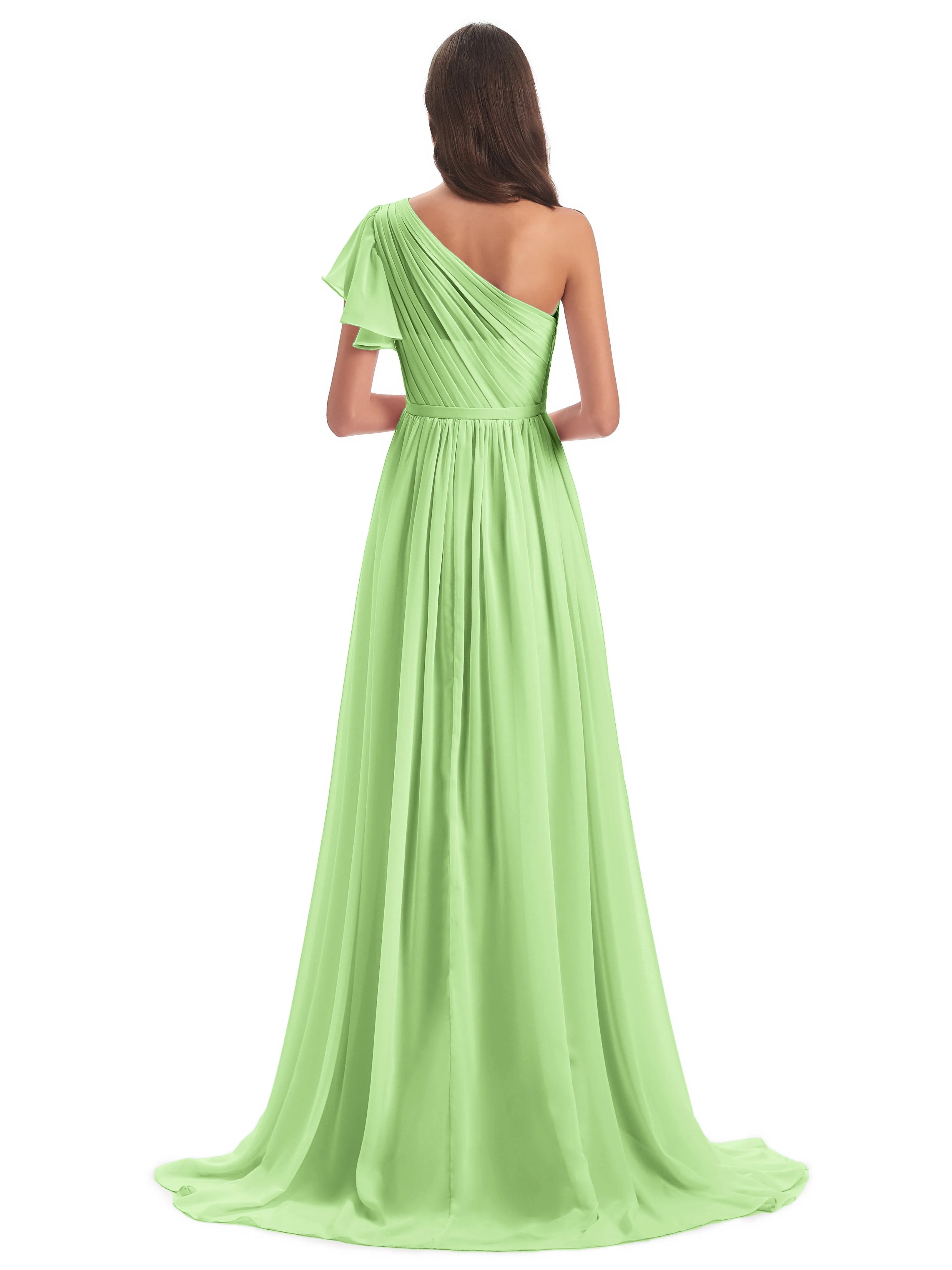 Gemma Vintage Sweep-Brush Train Long Mother of the Bride Dresses